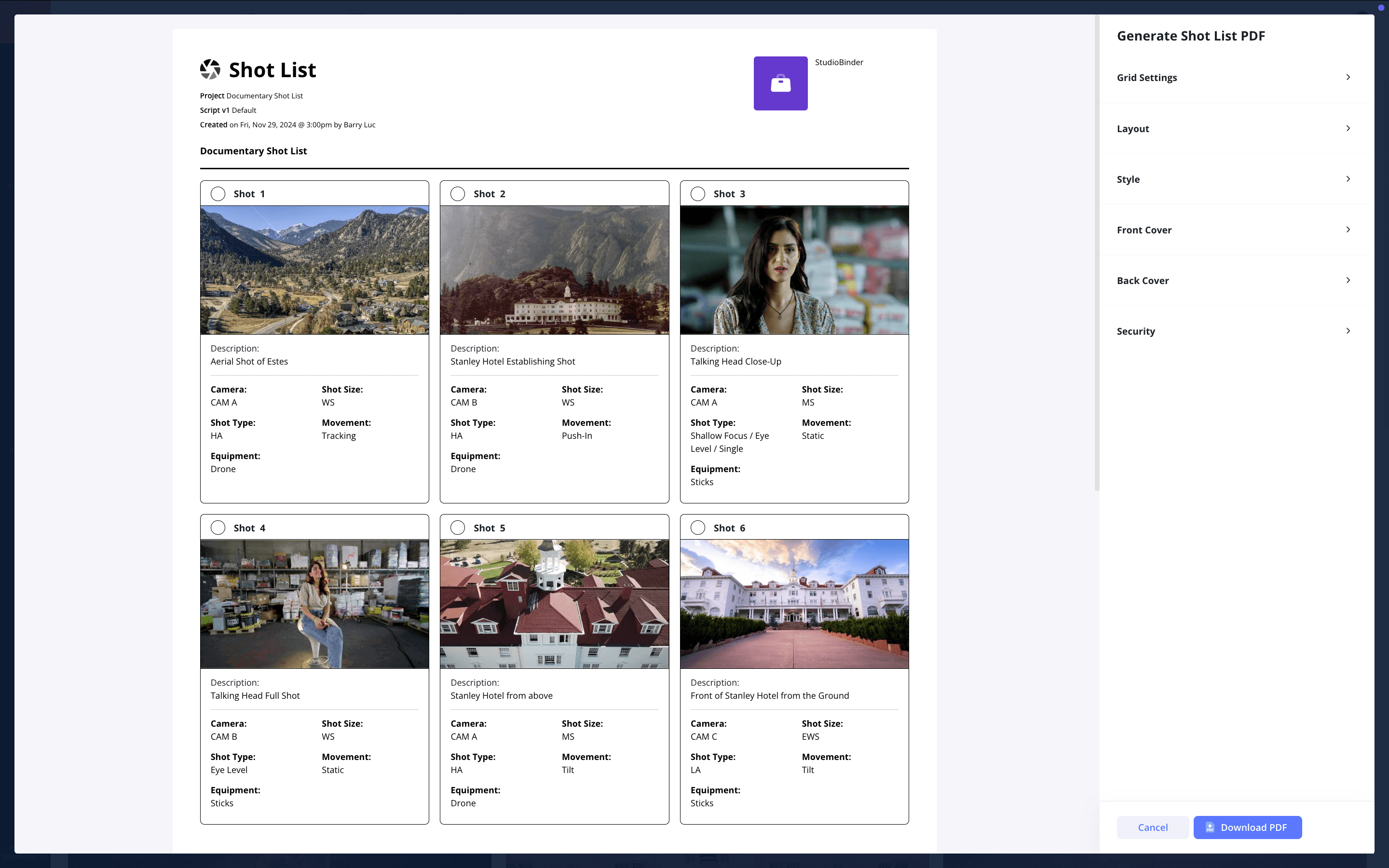 Documentary Shot List Template Print your shot list