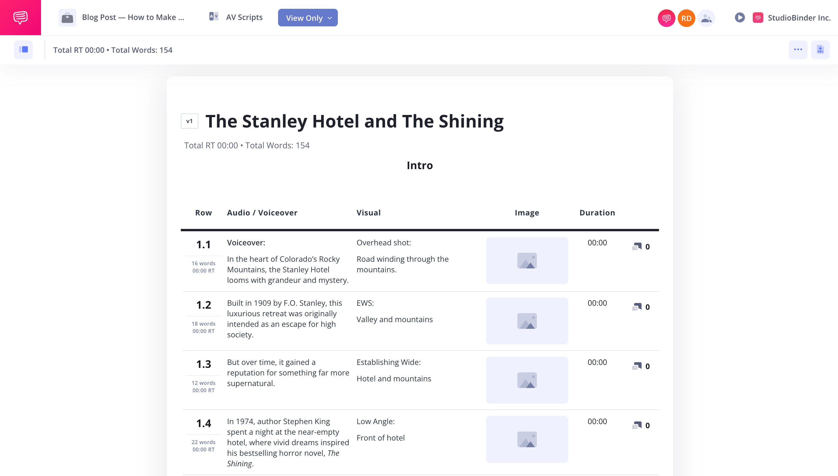 Documentary Shot List Template Read the script