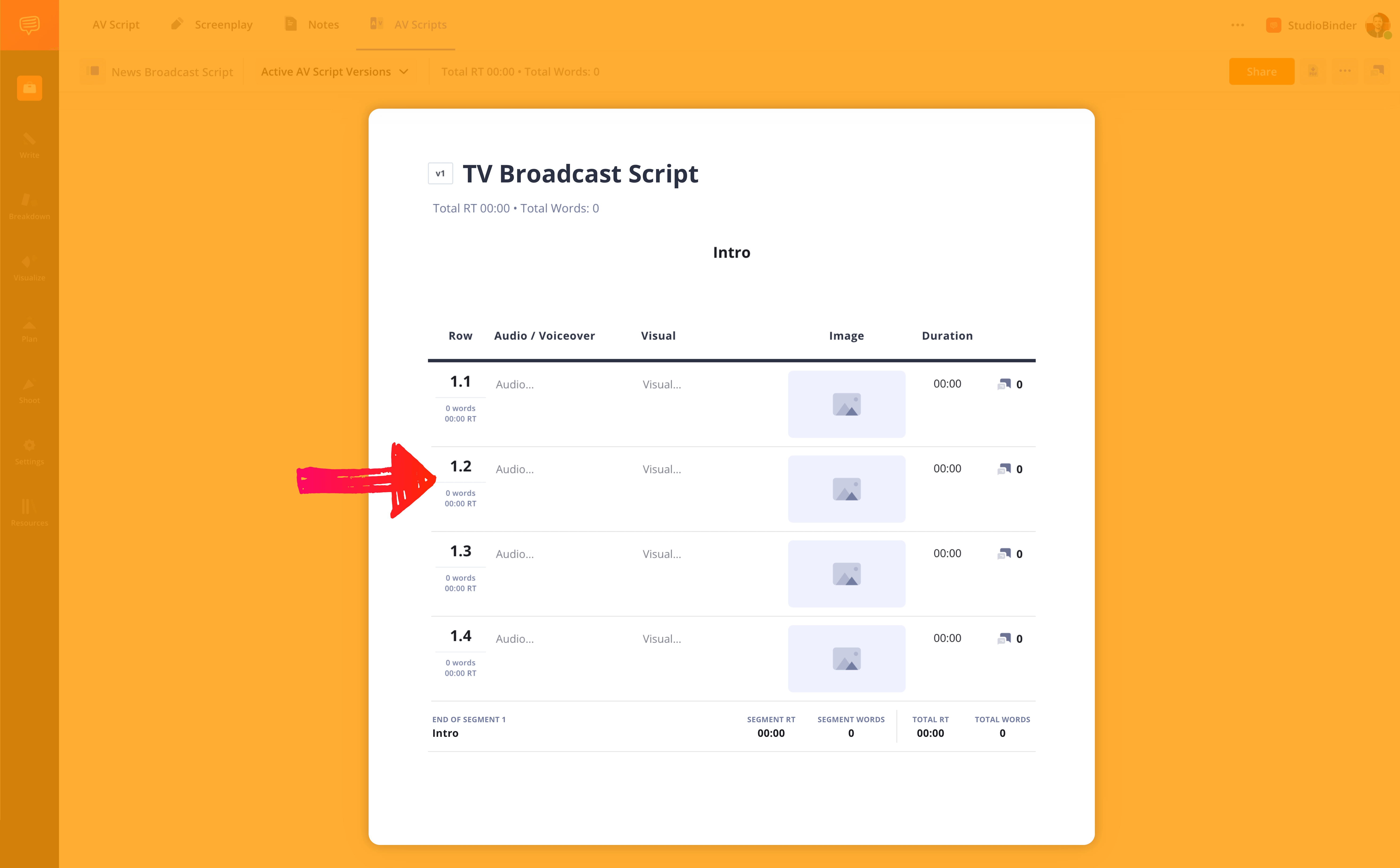 News Broadcast AV Script Template