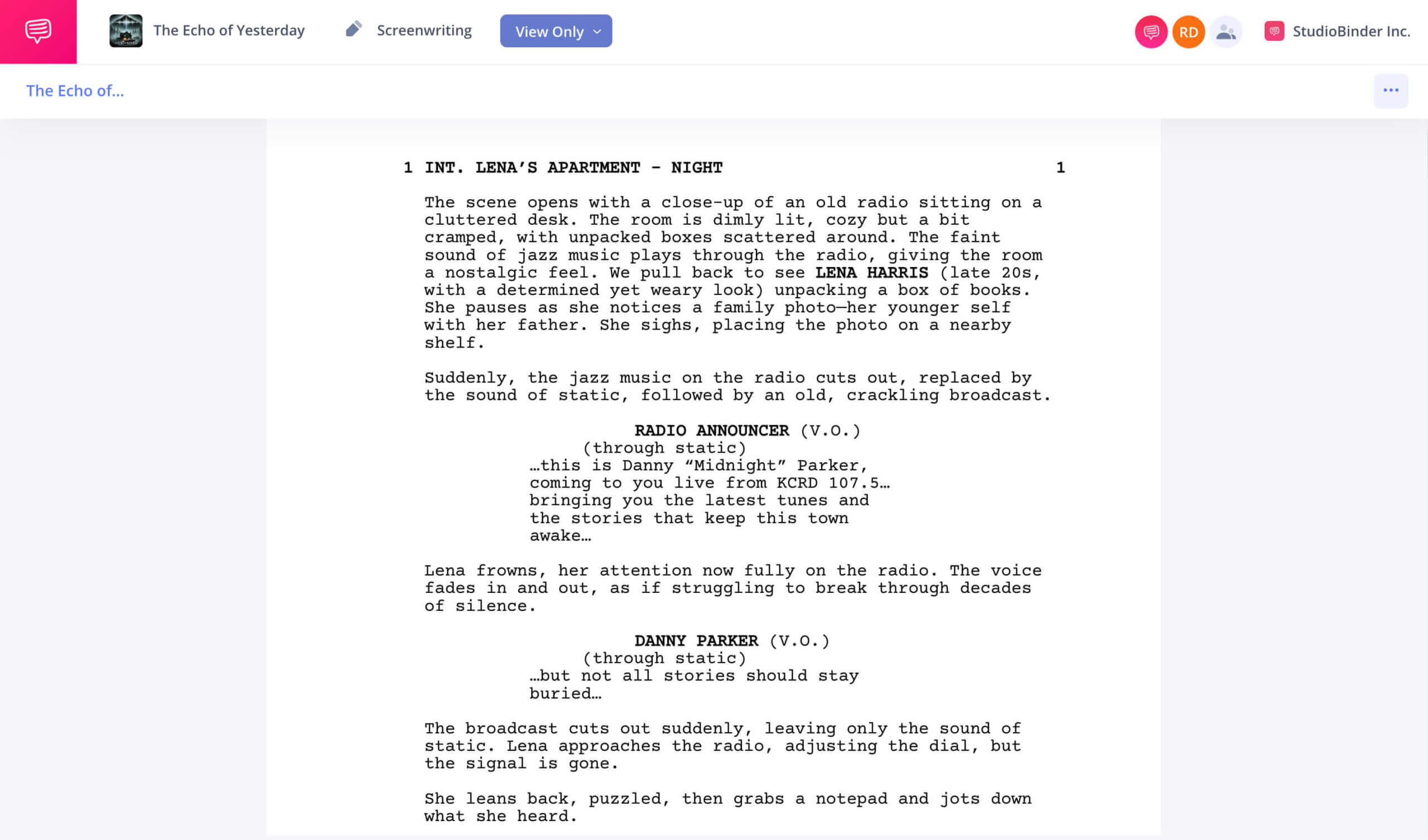 VFX Shot List Template Read the script