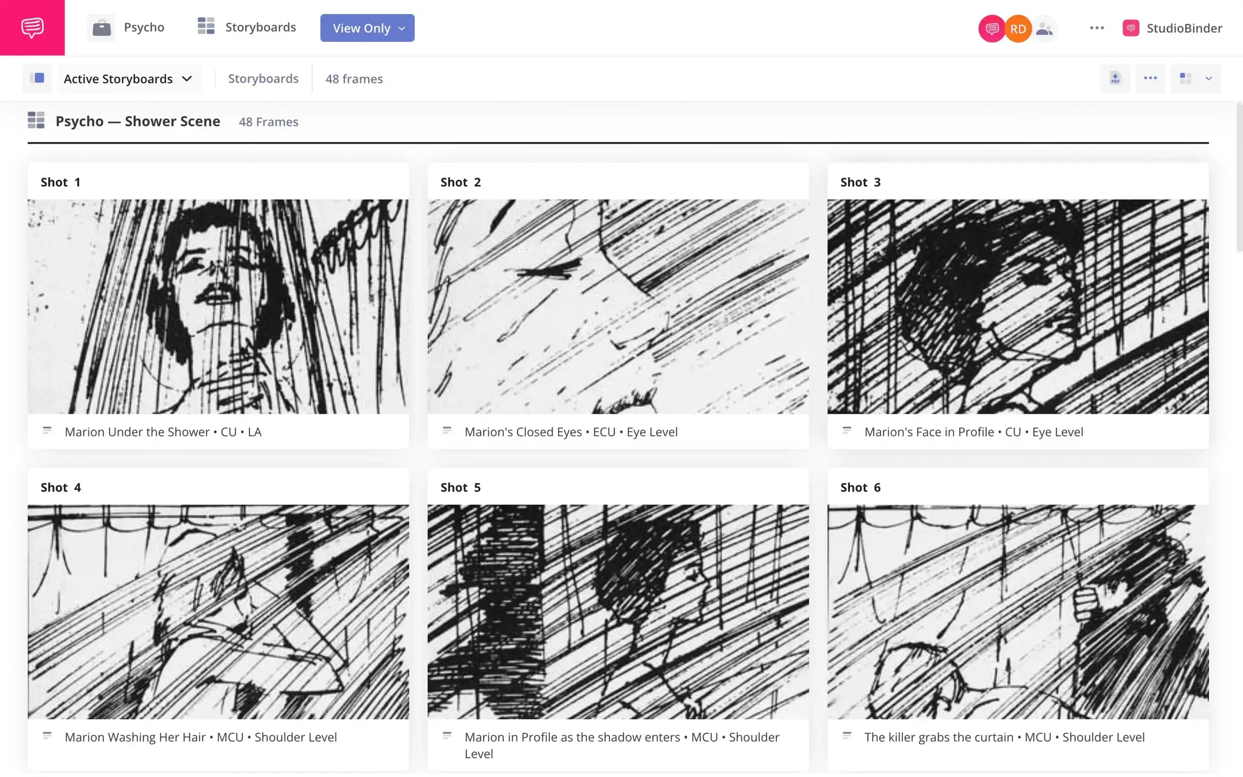 What is a Storyboard Psycho Storyboard Scene StudioBinder Storyboarding Software