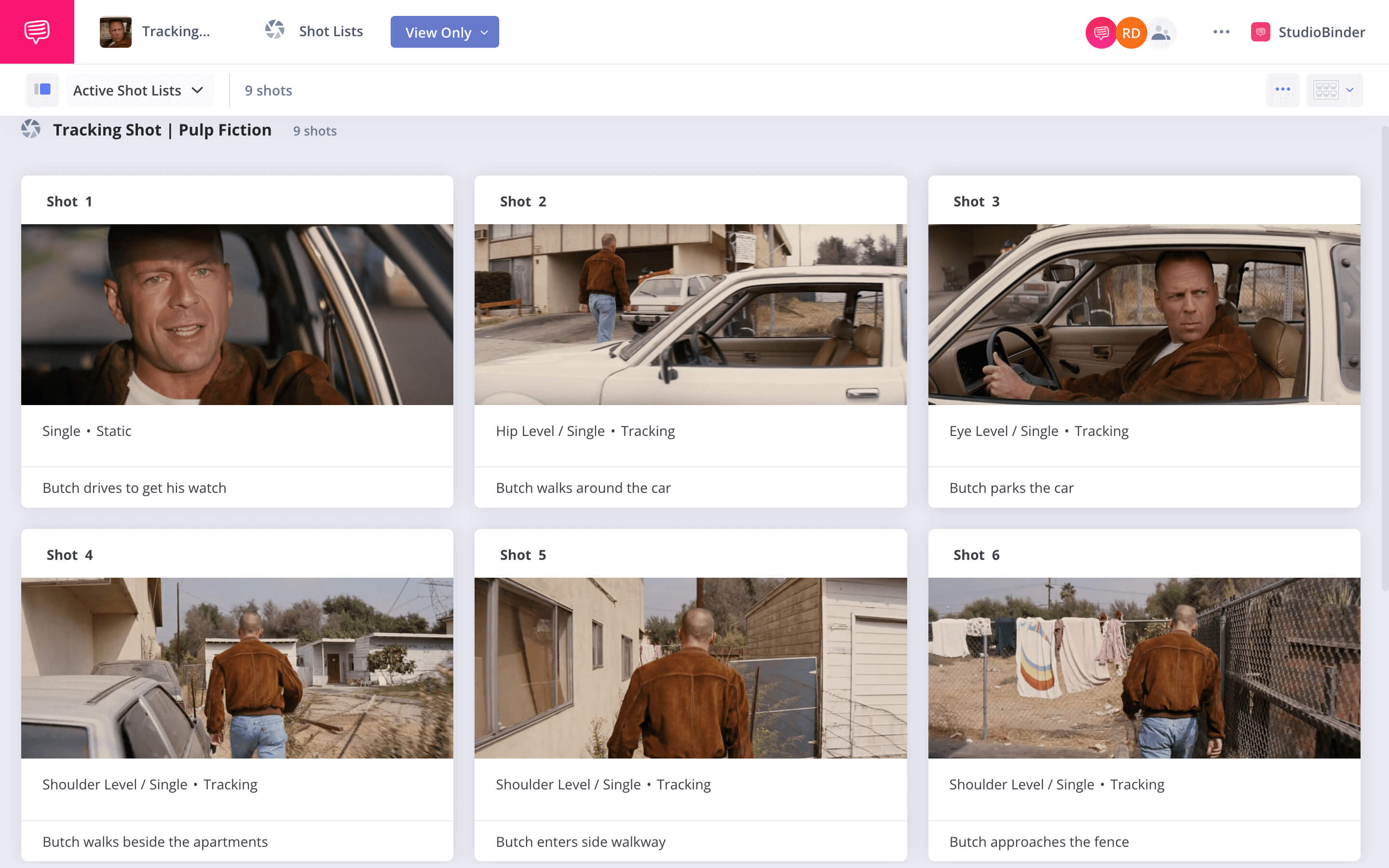 What is a Tracking Shot Pulp Fiction StudioBinder Shot Listing Software
