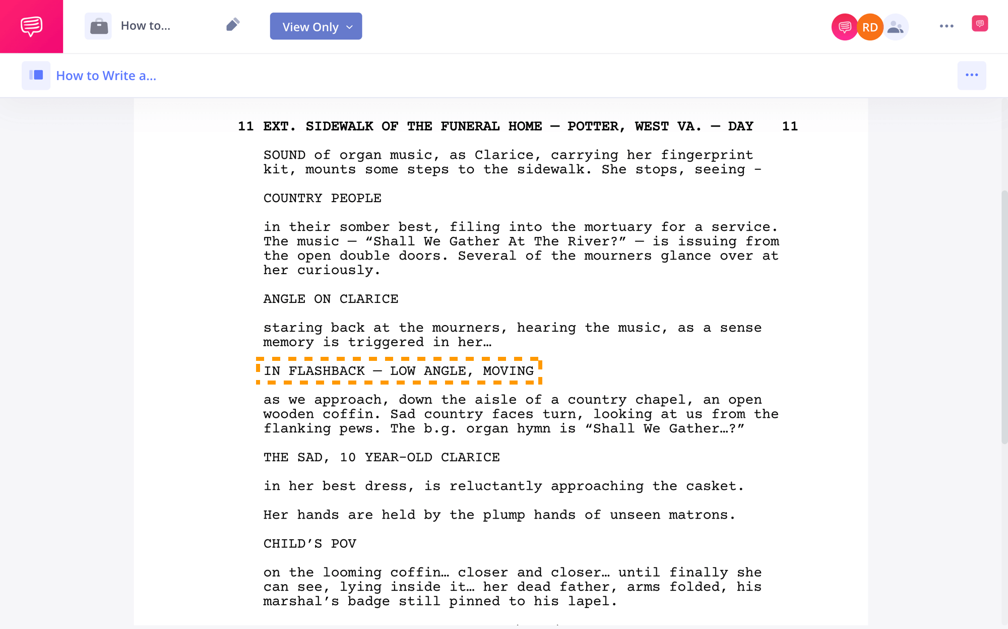How to Write a Flashback in a Script Silence of The Lambs Flashback Example