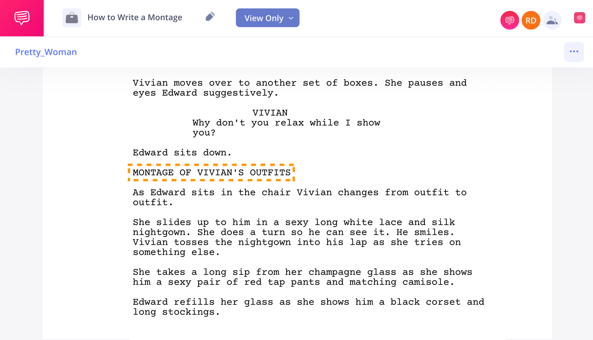 How to Write a Montage in a Script Pretty Woman Montage Example in a Screenplay