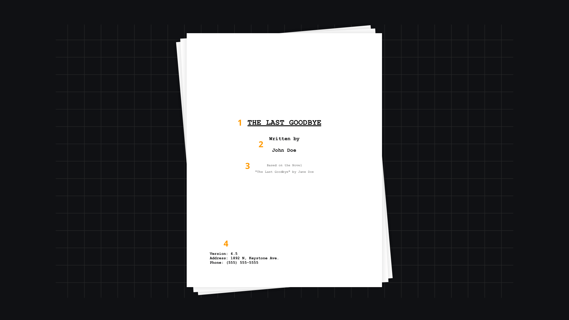 How to Write a Screenplay Screenplay Title Page Example@x
