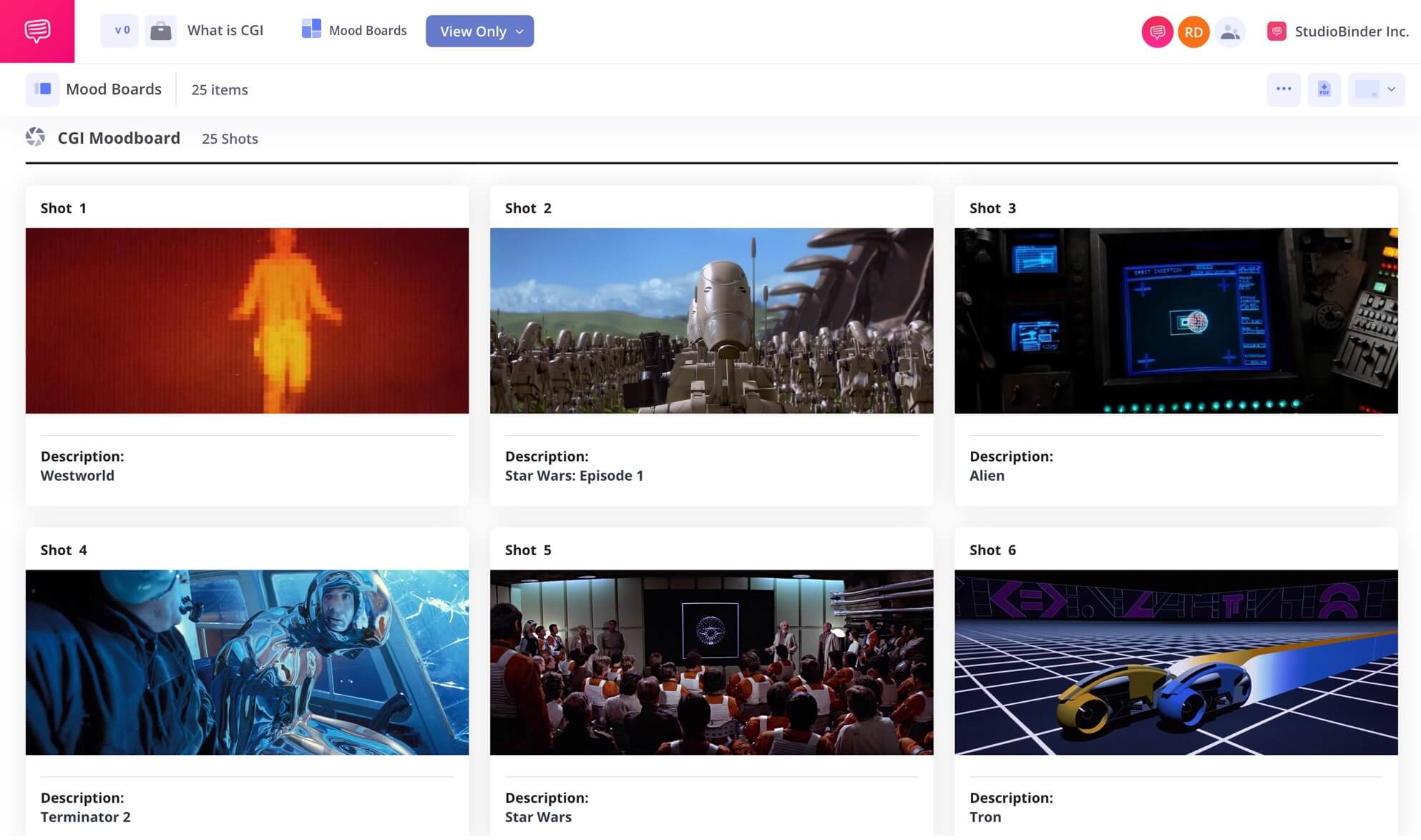 What is CGI CGI Mood Board Example