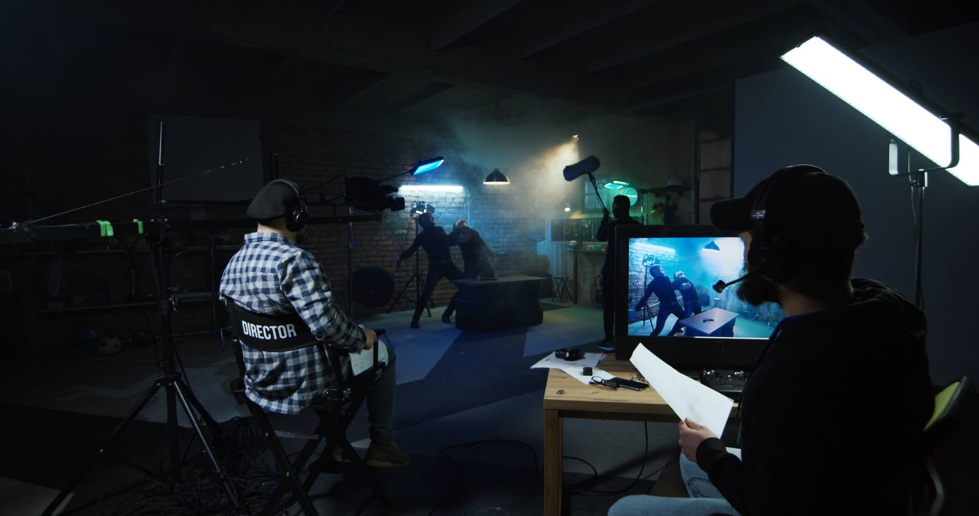 Film Lighting Setup on Movie Set Ambient Diffusion Studio Lighting