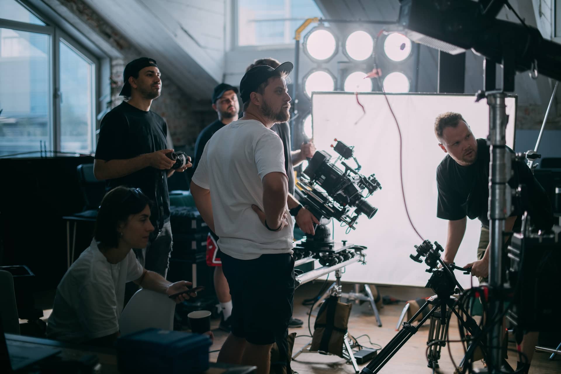 Film Lighting and Artificial Lighting on Movie Set Production Cast and Crew