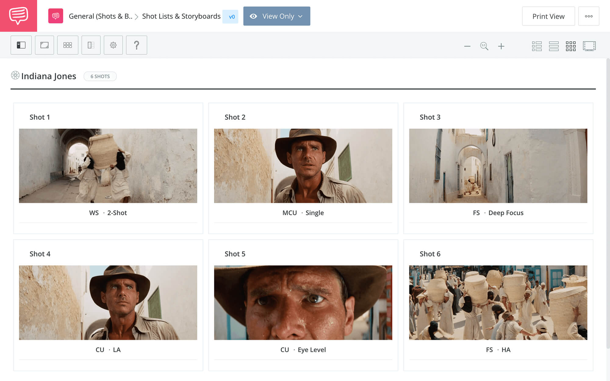 Steven Spielberg Movies Indiana Jones Basket Chase Scene StudioBinder Shot Listing Software