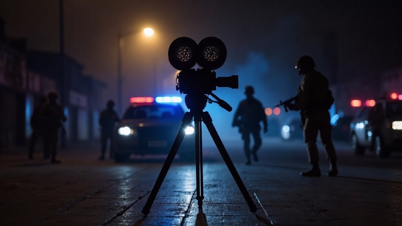 Film Set at Night Night Time Shoot