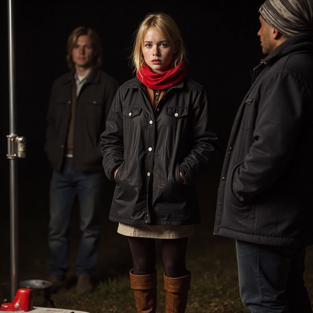 Night Shot Survival Guide Person wearing layers of clothes on a movie set