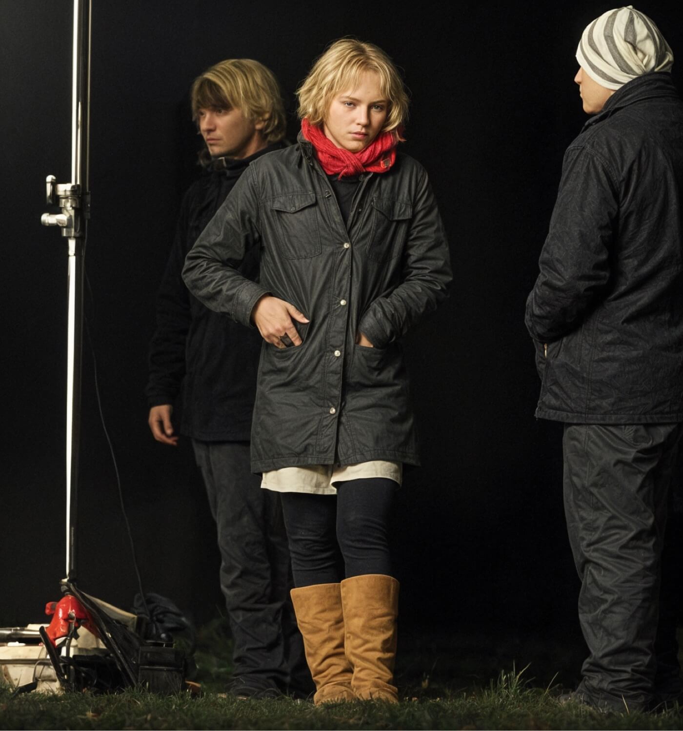 Night Shot Survival Guide Person wearing layers of clothes on a movie set