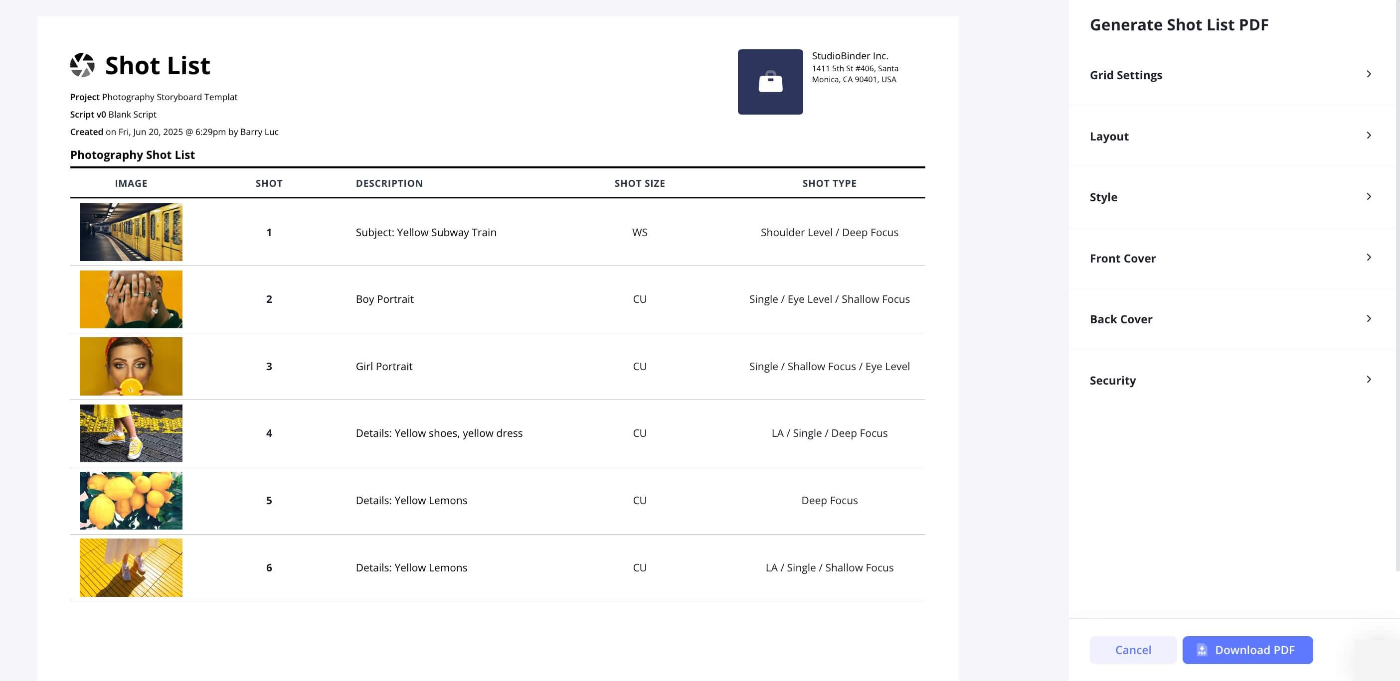 Photography Shot List Template Print your shot list