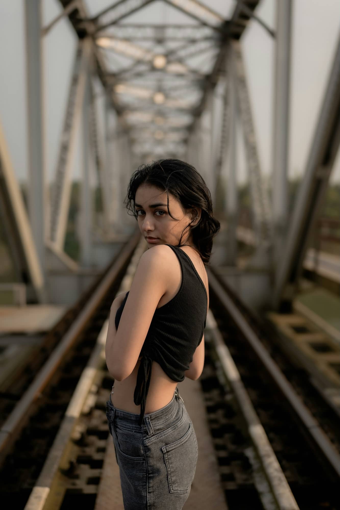 Portrait Photo Example Techniques Railroad Tracks