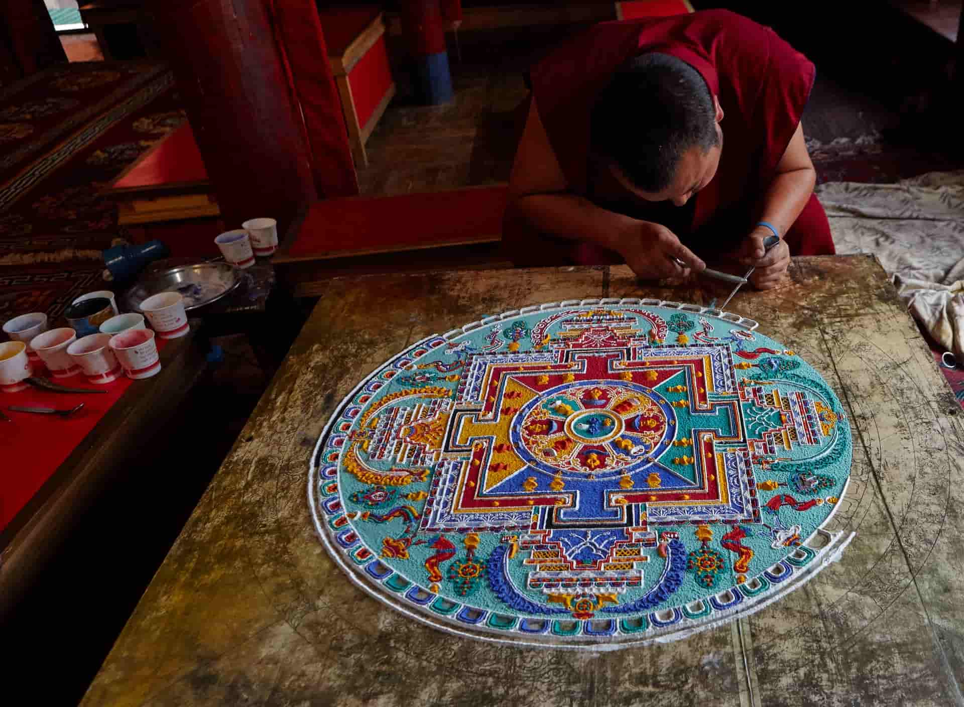 What is Radial Balance in Art Painting of a mandala — radial balance design