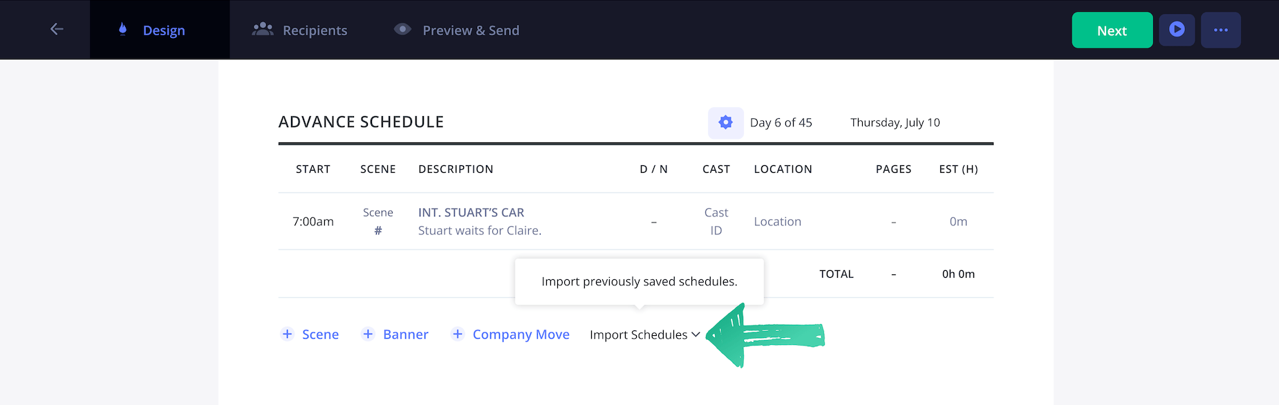 Film Call Sheet Template Word Alternative for Filmmaking Film Production Advance Schedule Example Import Schedule StudioBinder