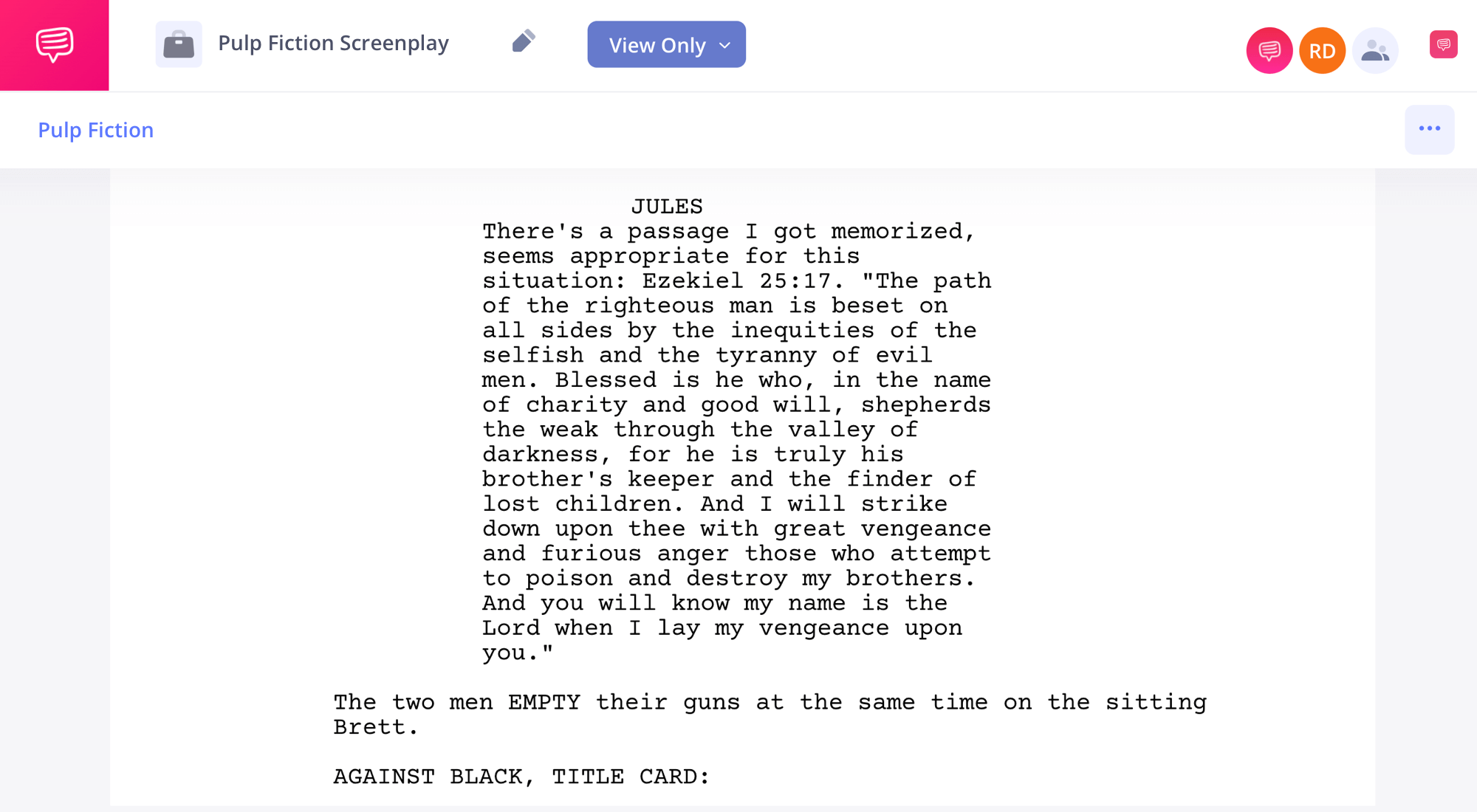 Pulp Fiction Bible Verse Scene