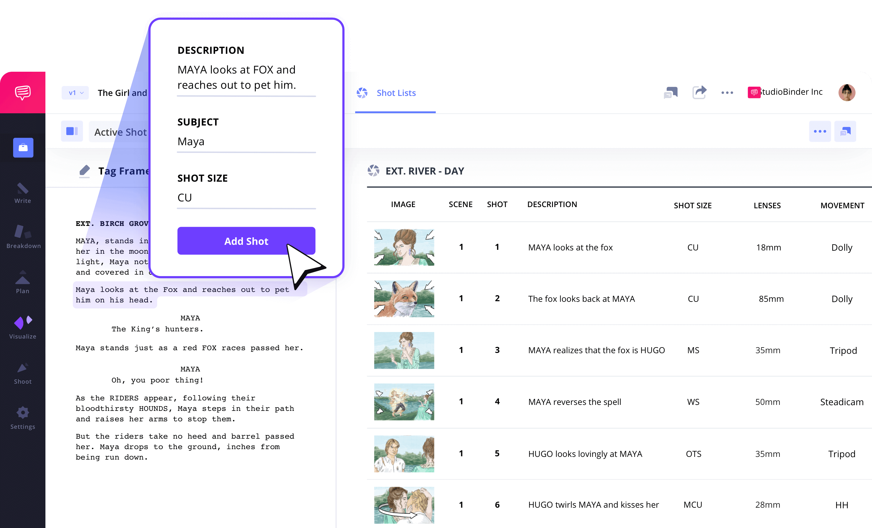 Free Shot List Software Shot Tagging Feature for Faster Shot Listing StudioBinder