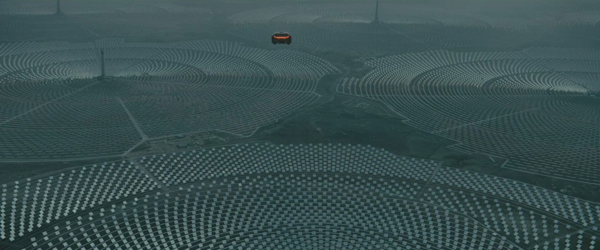 Aerial Shot Example Aerial camera angle of crop circles from Blade Runner