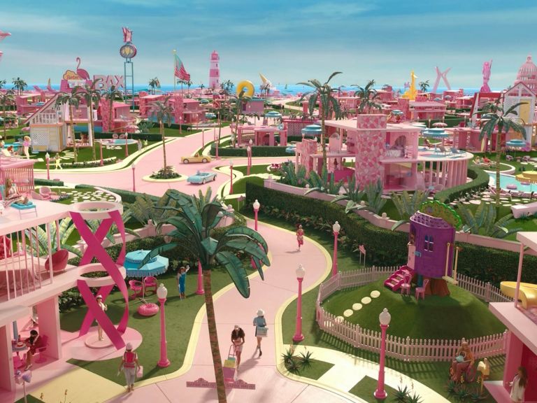 Aerial Shot Example Featured Aerial camera angle on barbieland from Barbie sm