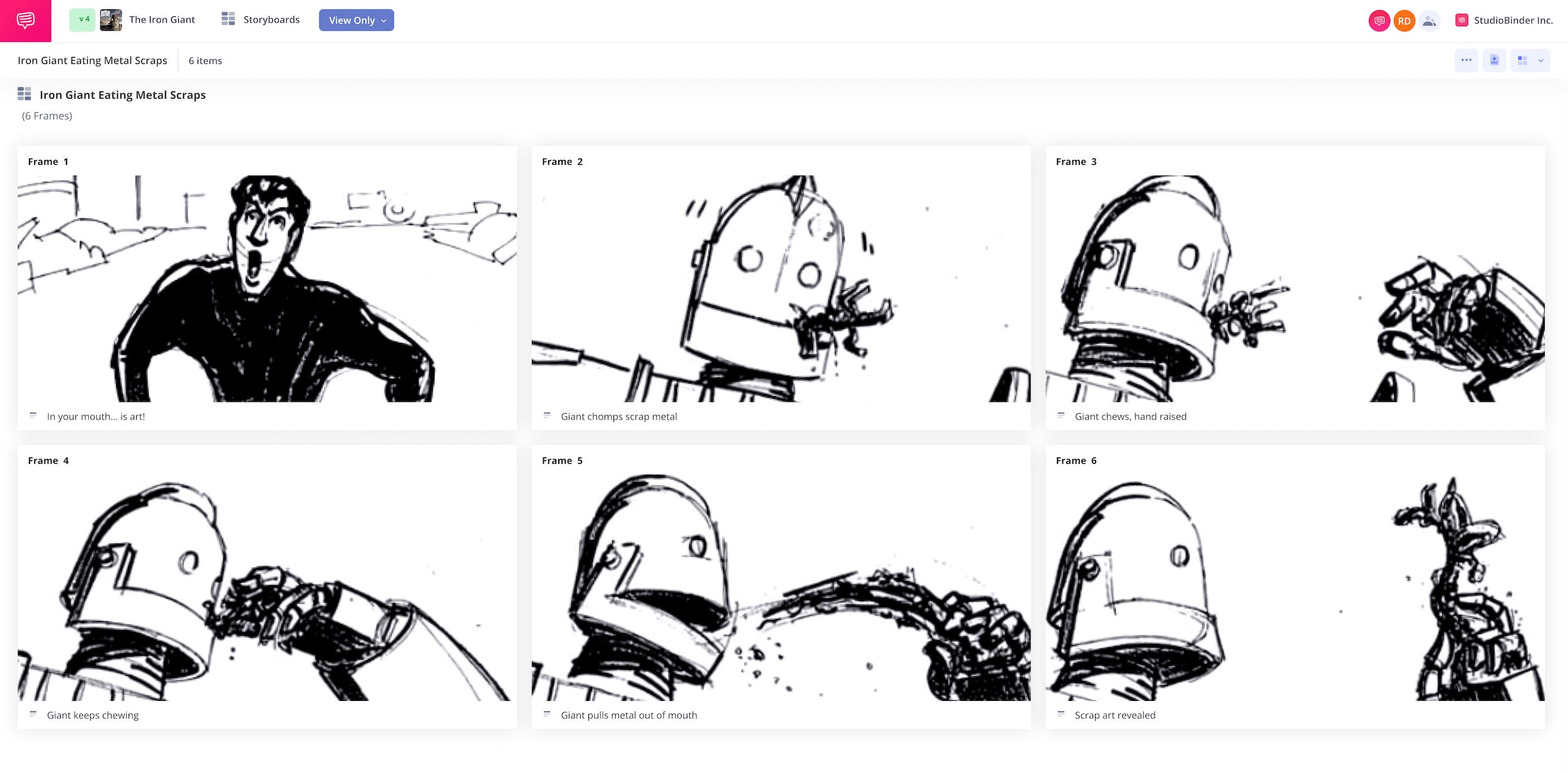 Animation Storyboard Examples The Iron Giant Storyboard Sequence StudioBinder