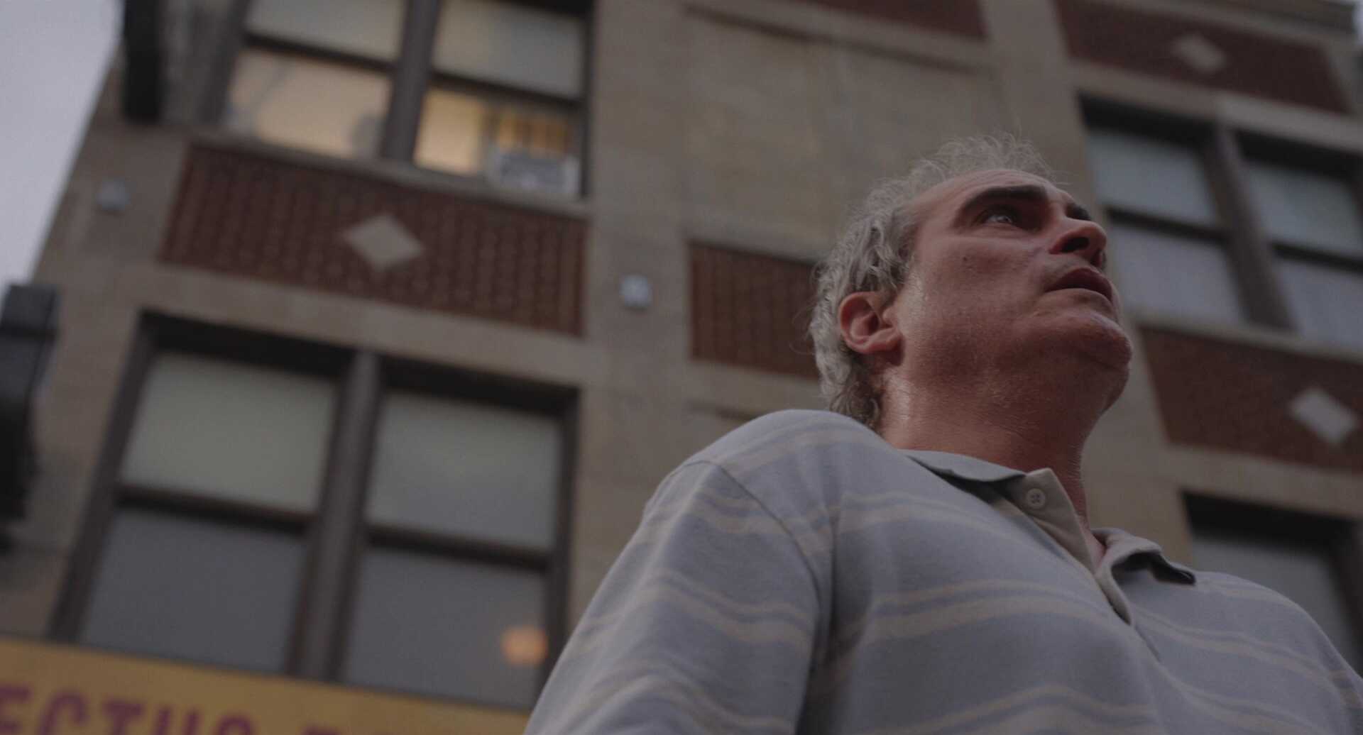 Dutch Angle Shot Example Dutch camera angle on Joaquin Phoenix from Beau is Afraid