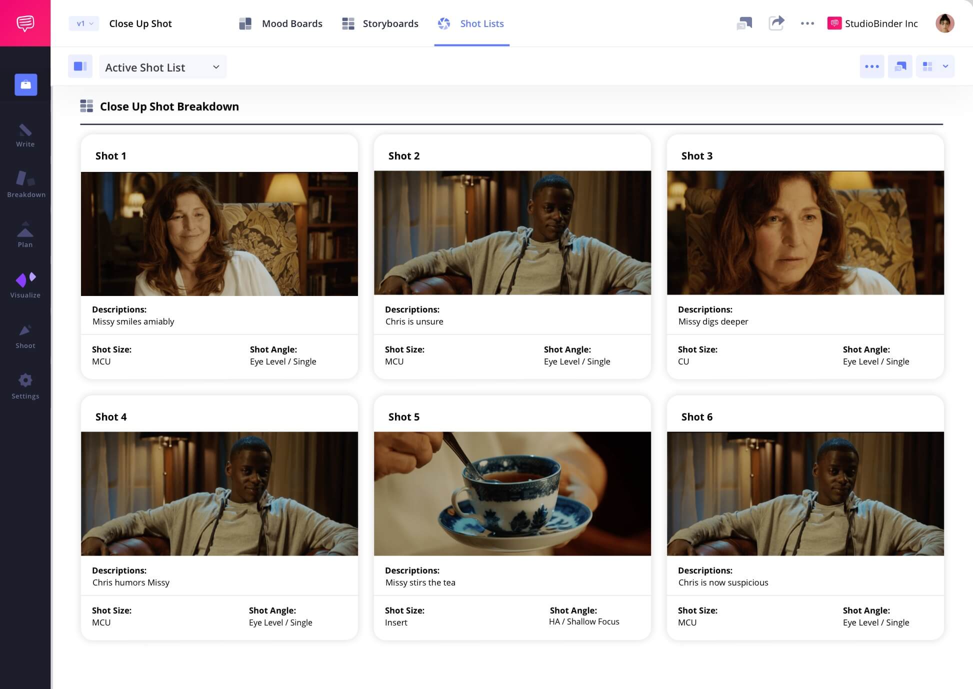 Example of Close Up Shot in Film CU Shot Definition in a Camera Shot List CU camera shots scene example from Get Out