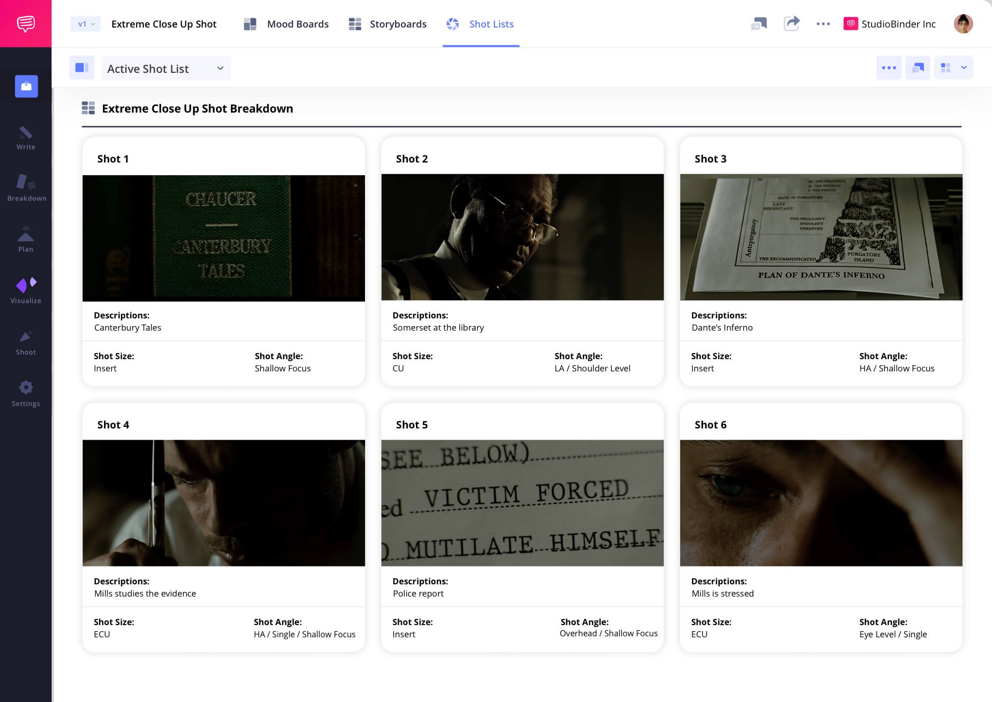 Example of Extreme Close Up Shot in Film ECU Shot Meaning in a Camera Shot List ECU camera shots scene example from Seven