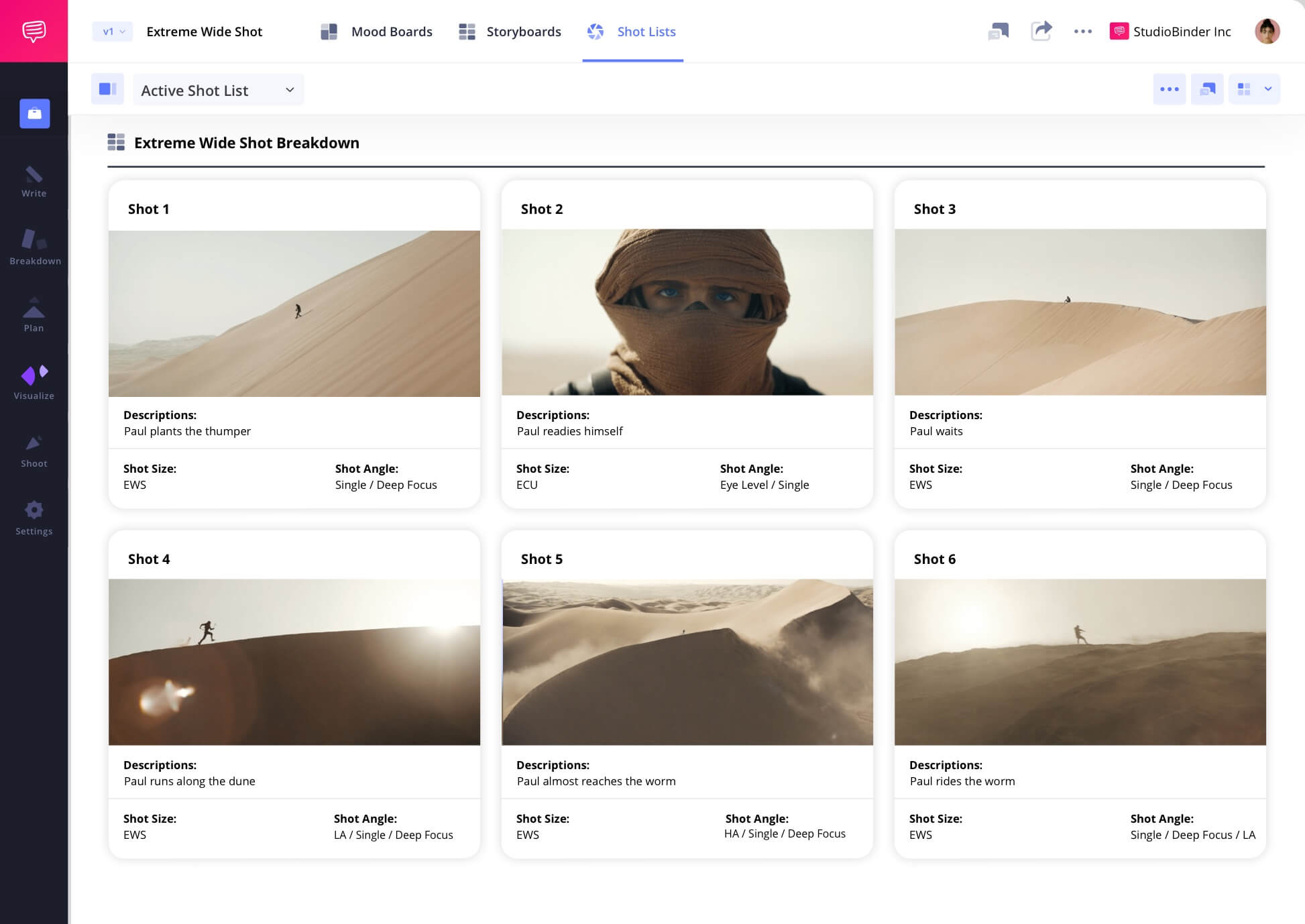 Example of Extreme Wide Shot in Film EWS Shot Meaning in a Camera Shot List EWS camera shots scene example from Dune Part Two