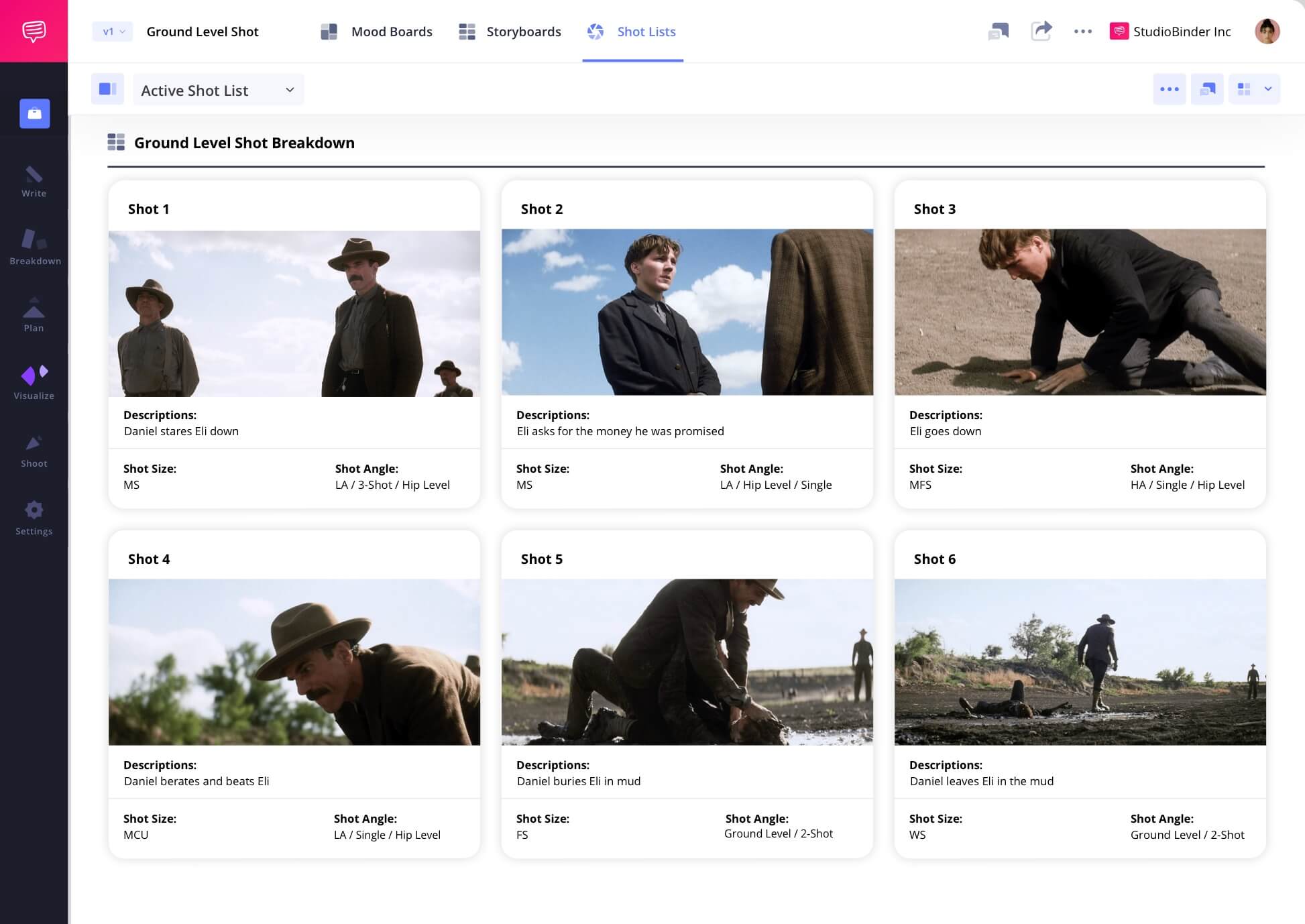 Example of Ground Level Shot in Film Ground Level Shot Meaning in a Camera Shot List Ground level camera shots scene example from There Will Be Blood
