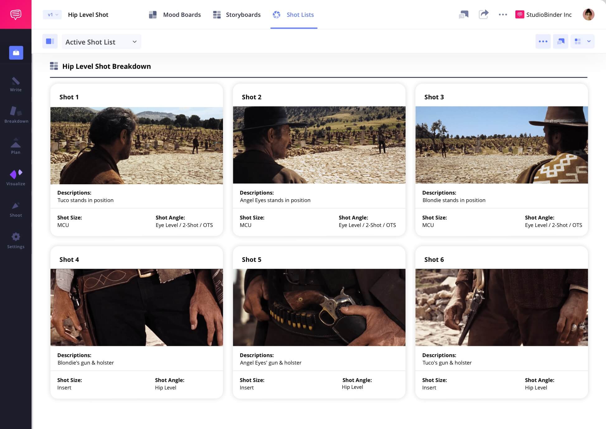 Example of Hip level Shot in Film Hip Level Shot Meaning in a Camera Shot List Hip level camera shots scene example from the good the bad and the ugly