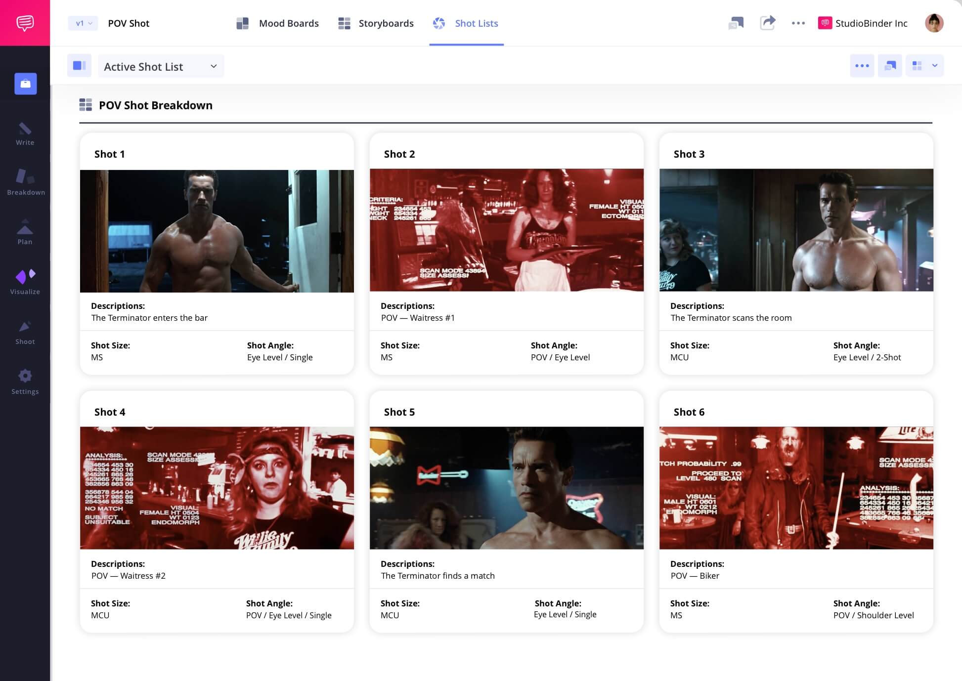 Example of POV Shot in Film POV Shot Definition in a Camera Shot List POV camera shot scene example from Terminator