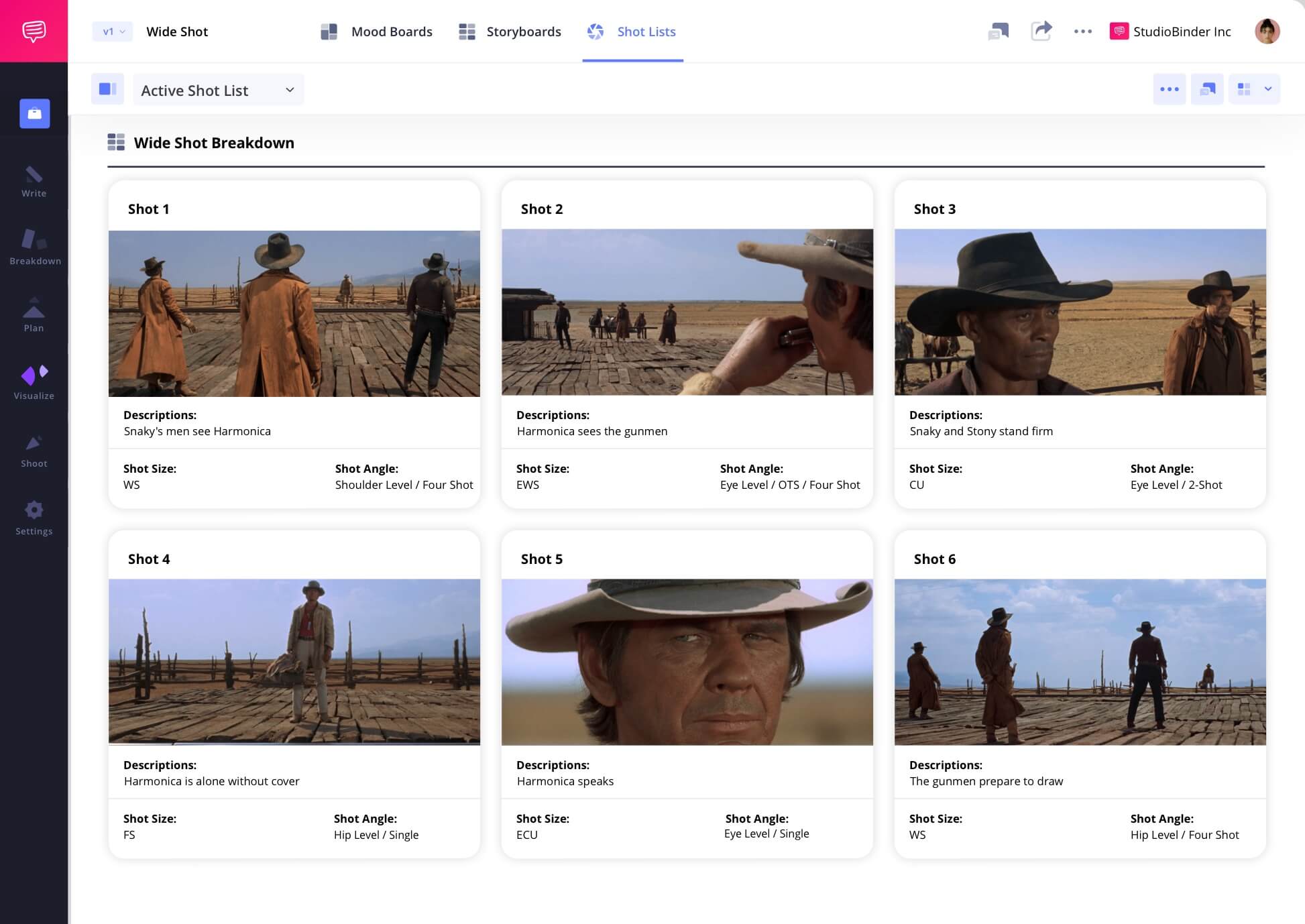 Example of Wide Shot in Film WS Shot Meaning in a Camera Shot List WS camera shots scene example from Once Upon a Time in the West