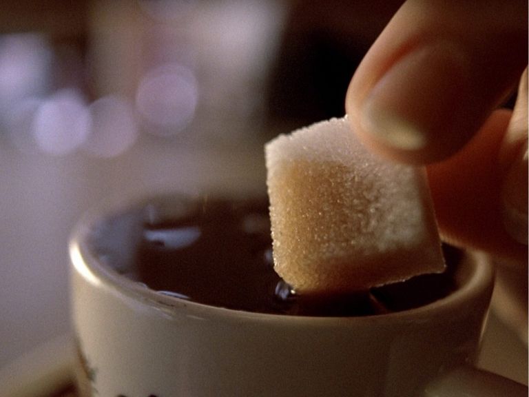 Extreme Close Up Shot Example Featured ECU of Sugar Cube from Three Colors Blue