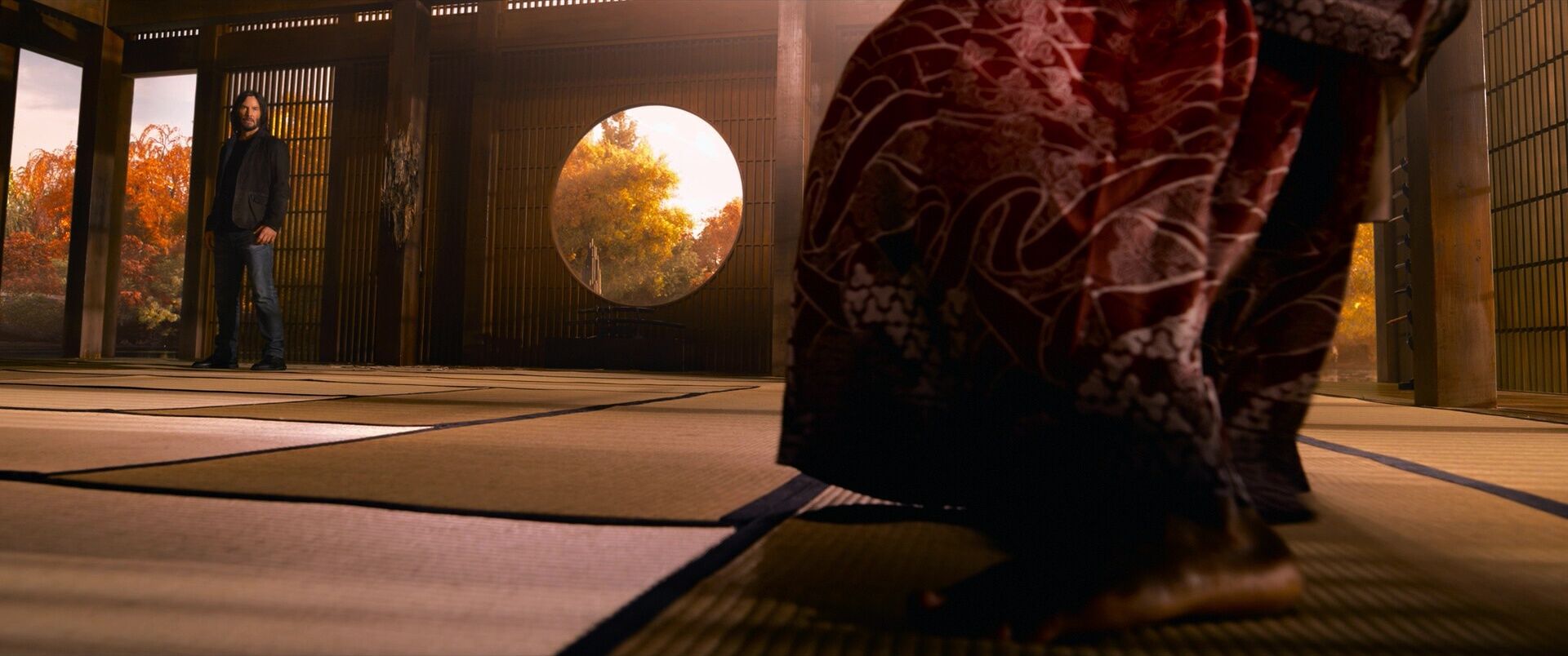 Ground Level Shot Example Ground level camera angle from The Matrix Resurrections