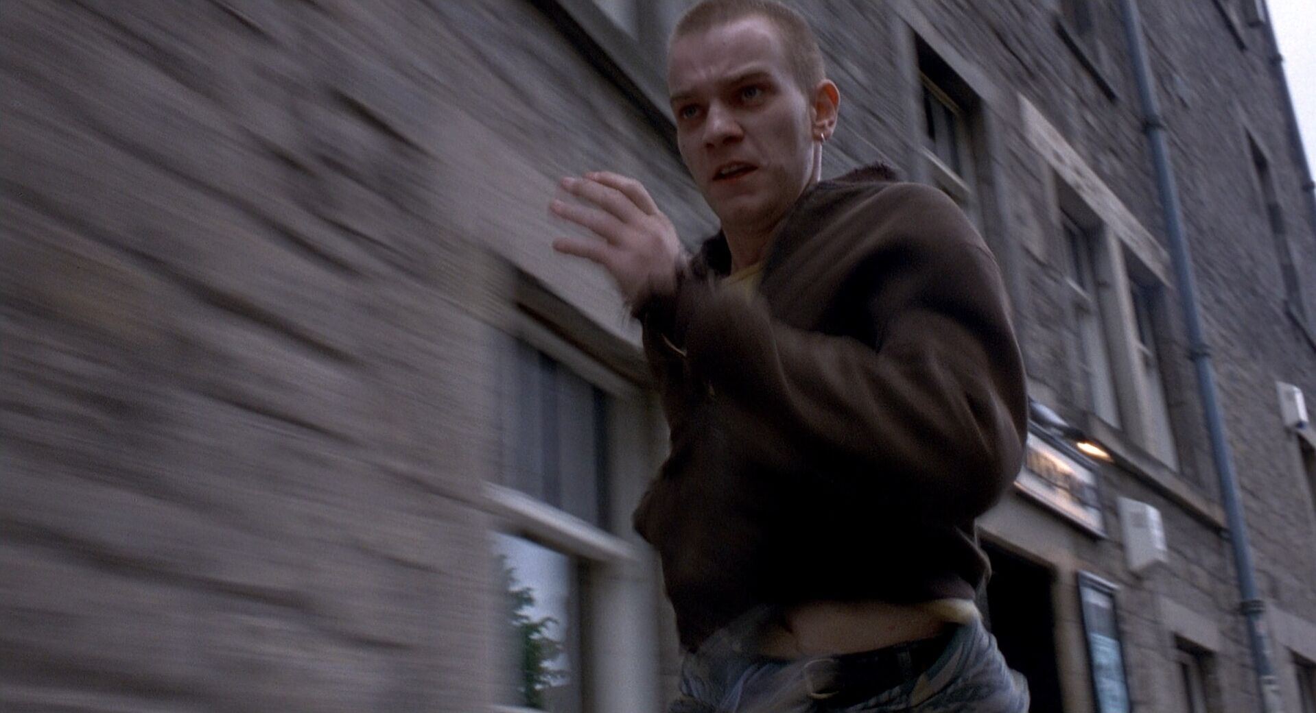 Hip Level Shot Example Hip level camera angle on Ewan McGregor from The Trainspotting