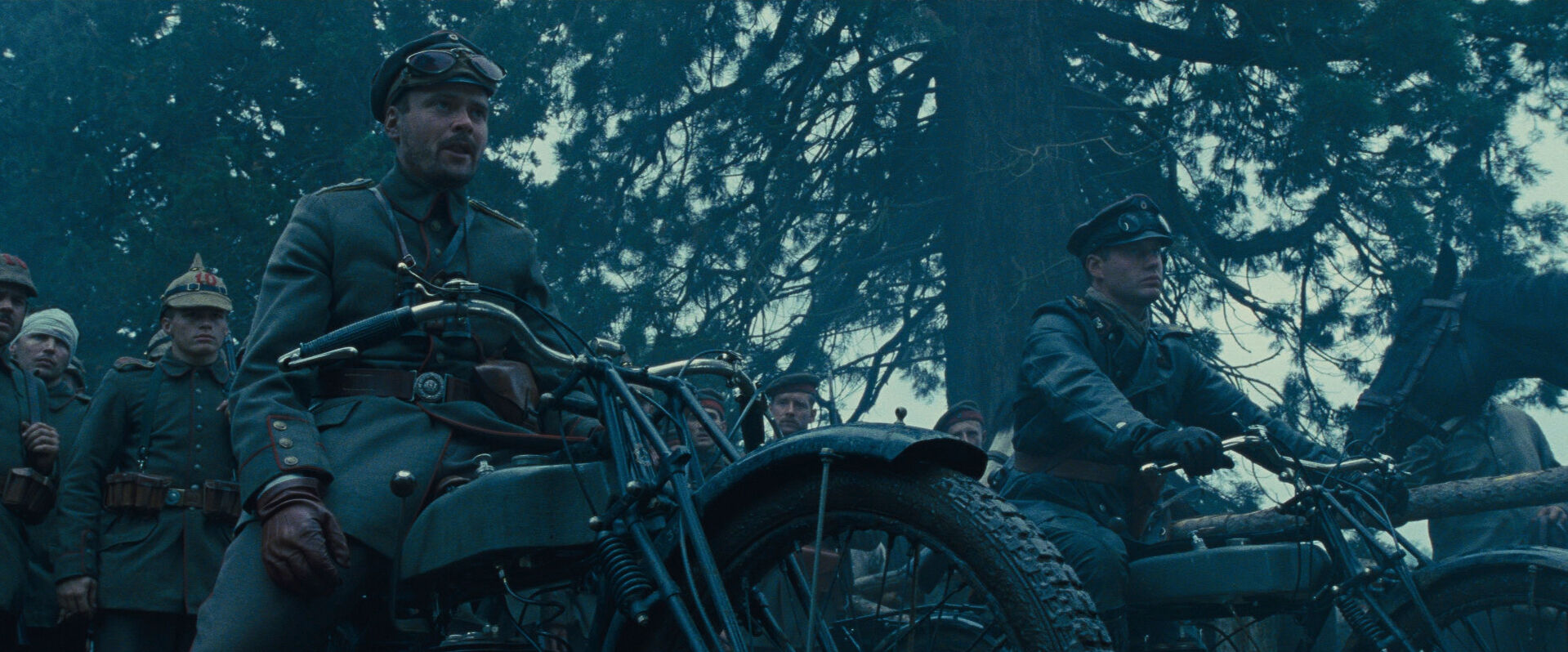 Knee Level Shot Example Knee level camera angle on two man sitting on motorcycles from War Horse