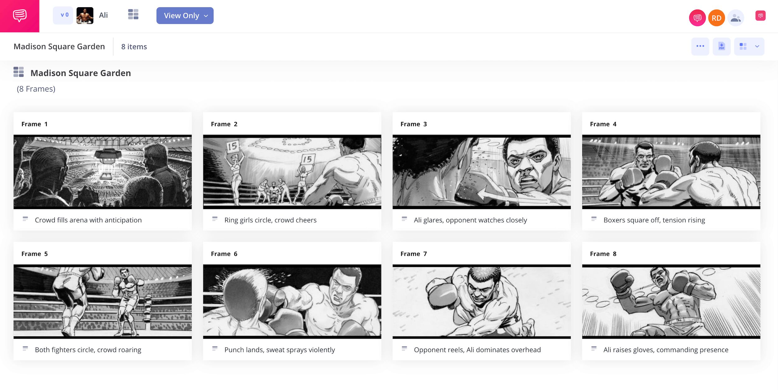 Movie Storyboard Examples – Ali Boxing Match Storyboards – StudioBinder