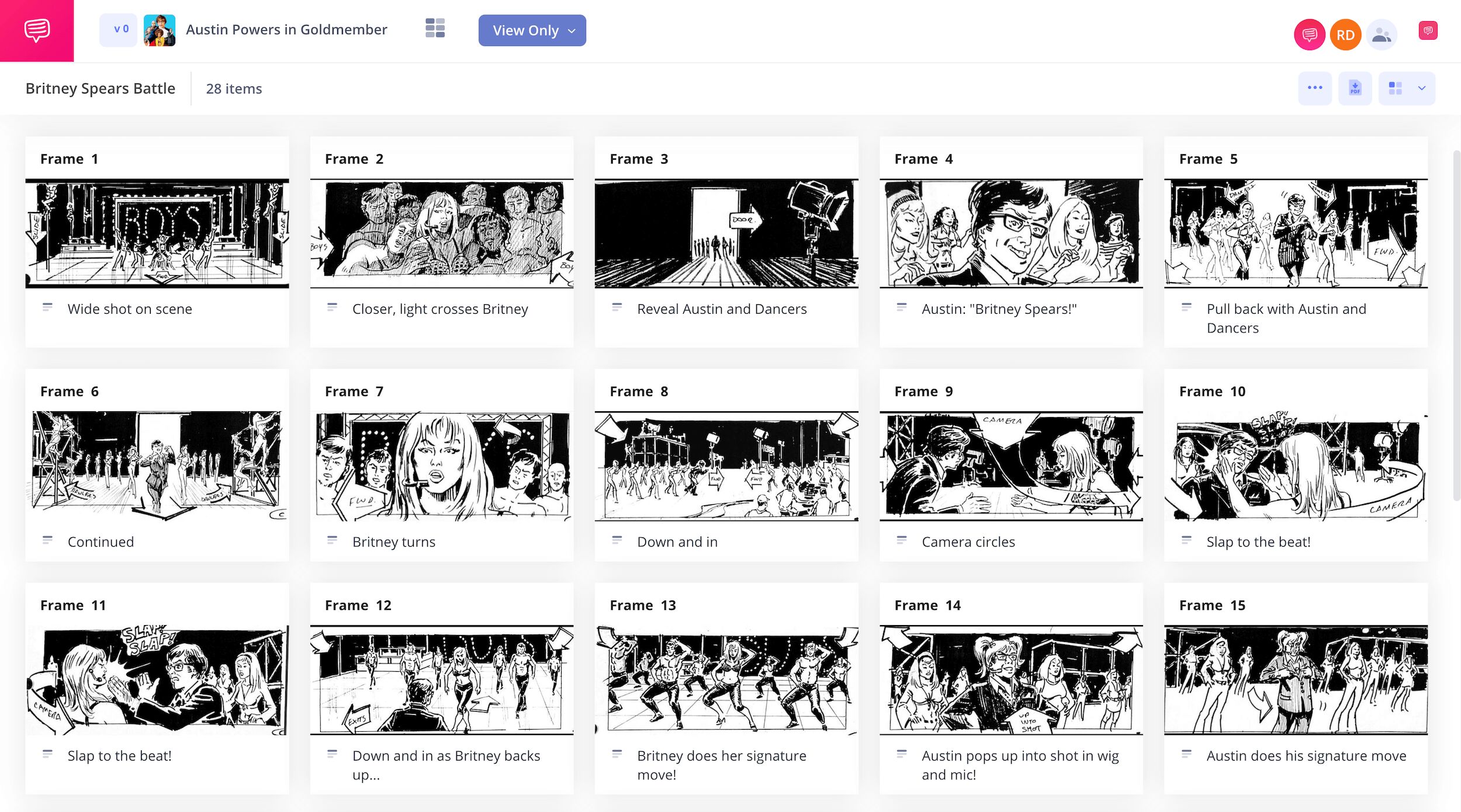 Movie Storyboard Examples – Austin Powers Comedy Storyboards – StudioBinder
