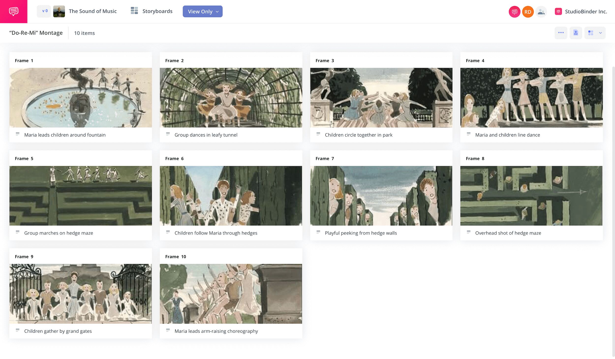 Movie Storyboard Examples – Sound of Music Do Re Mi Montage – StudioBinder