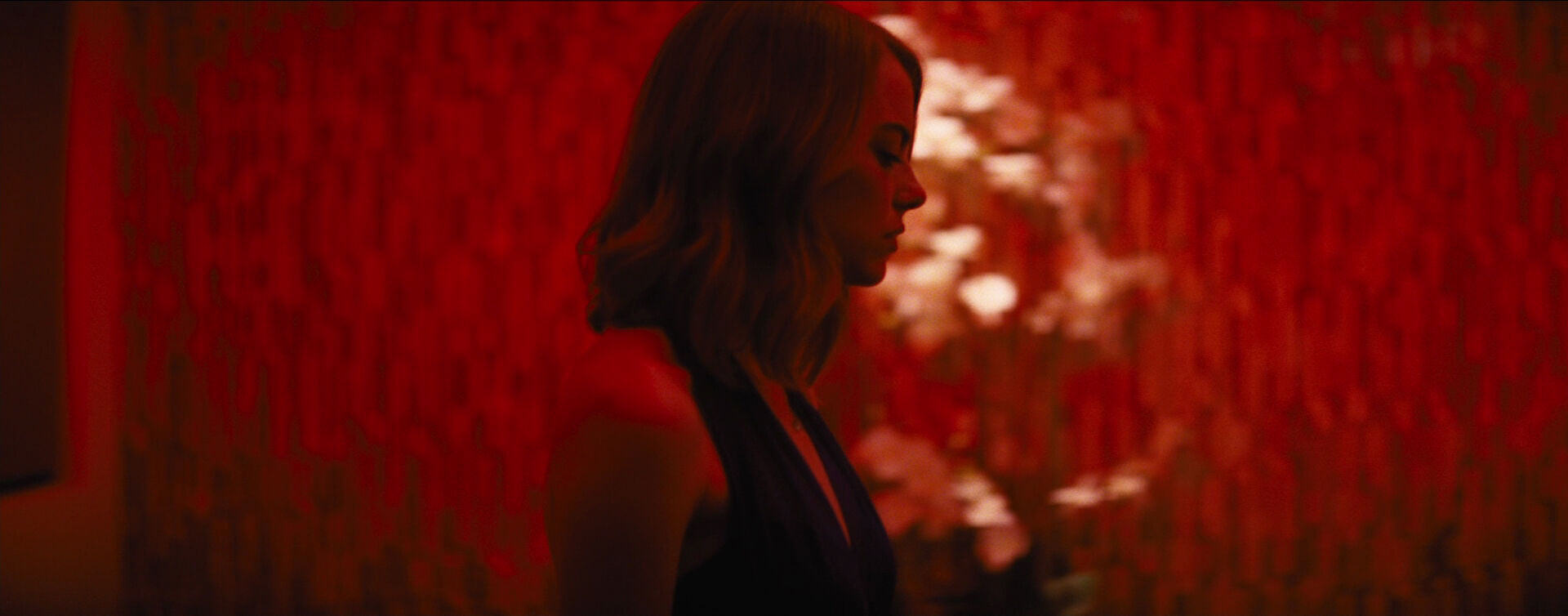 Profile Shot Example Profile level camera angle on Emma Stone from La La Land