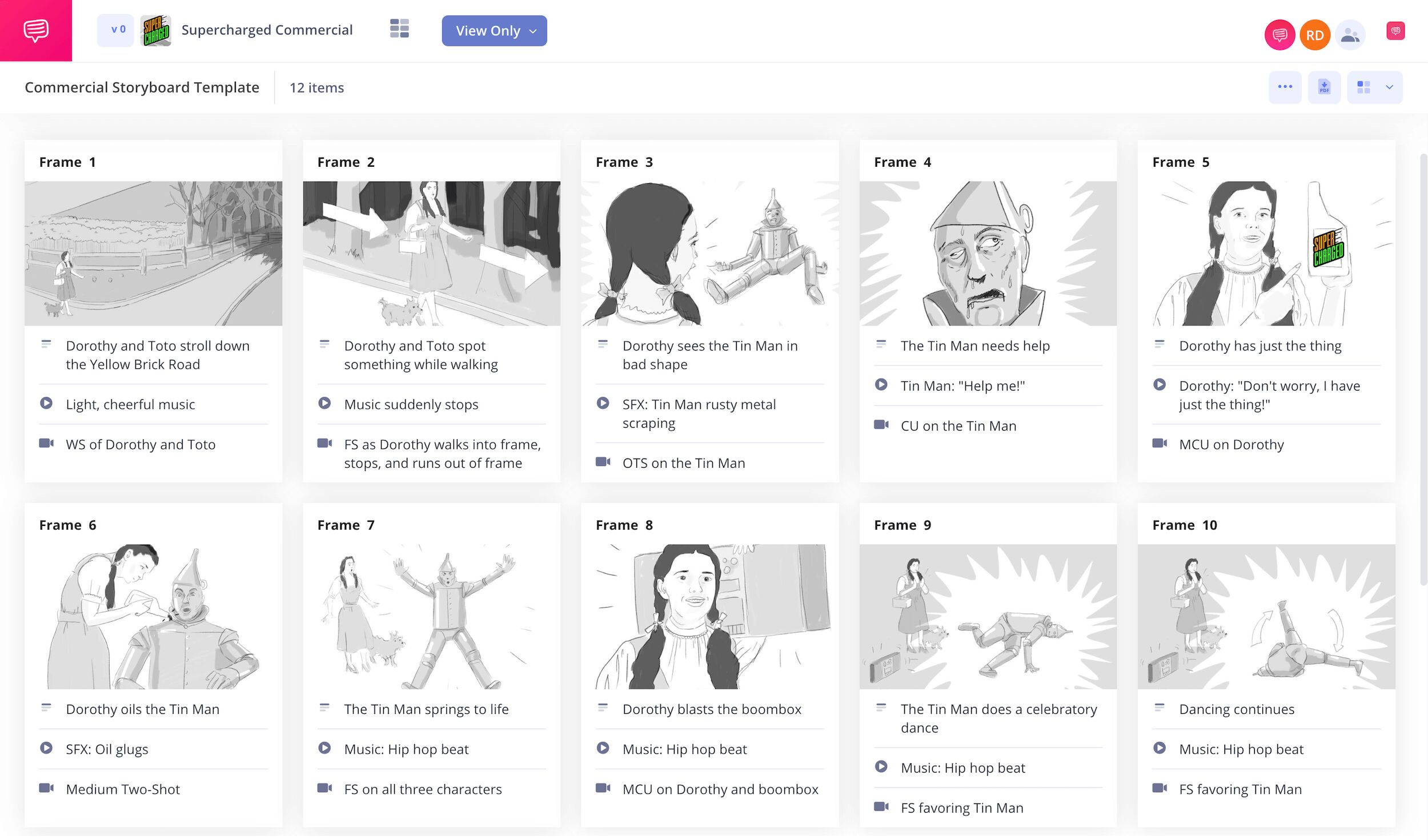 Sample TV Commercial Storyboard Example Advertising Storyboard Examples Supercharged StudioBinder