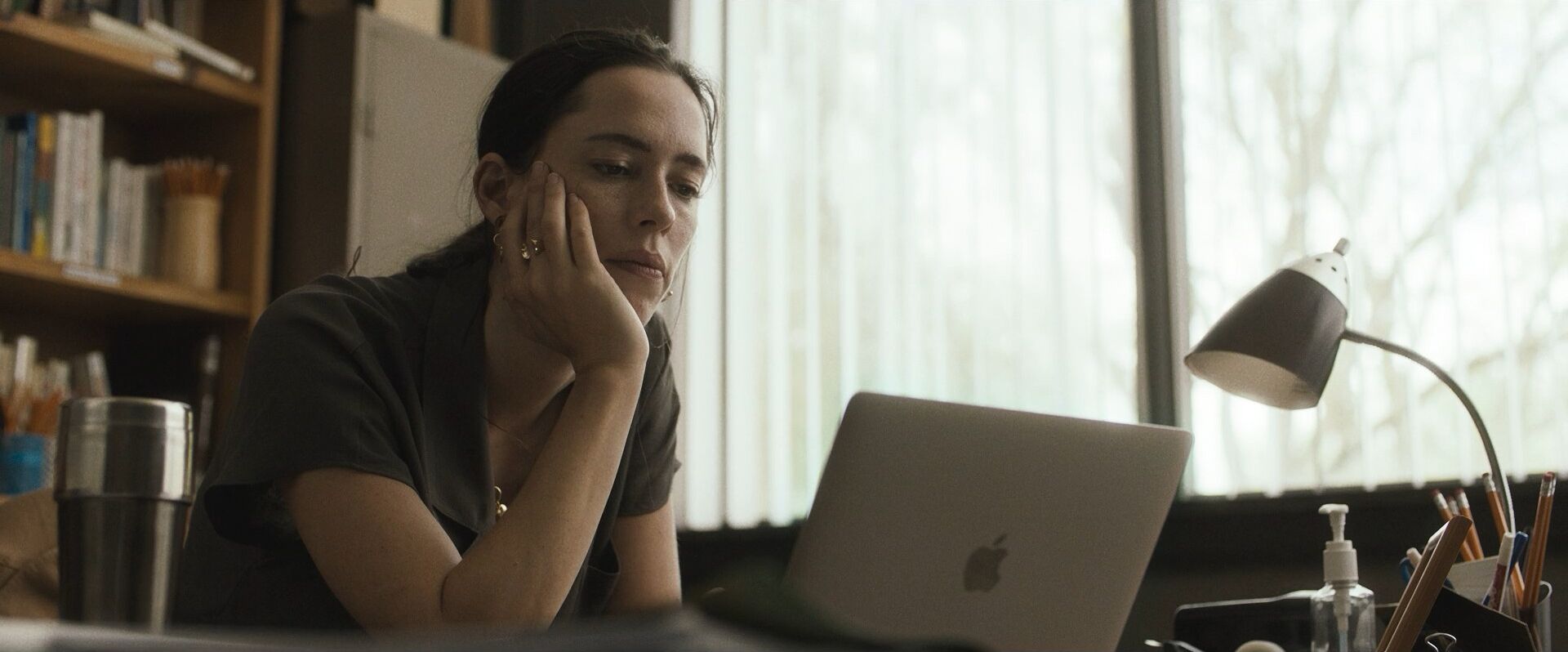 Shoulder Level Shot Example Shoulder level camera angle on Rebecca Hall from The Night House