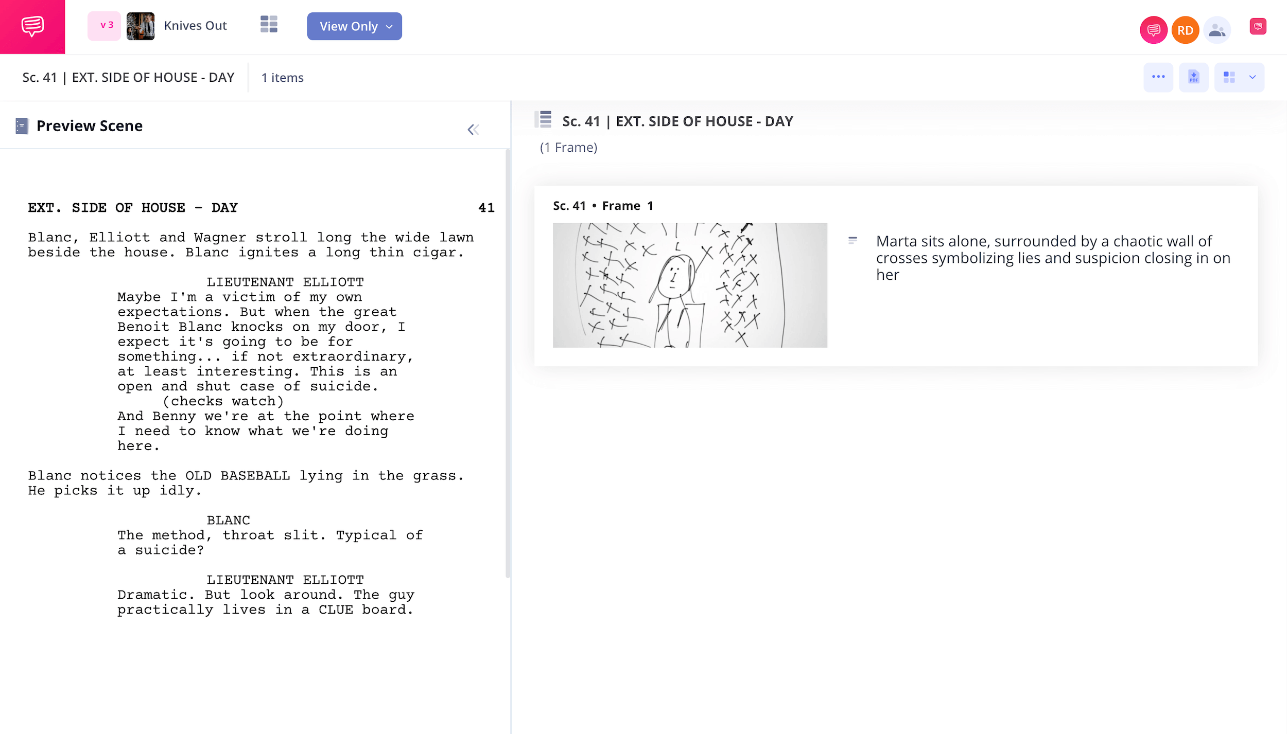 Storyboard Examples for Movies – Knives Out Interrogation Room – StudioBinder