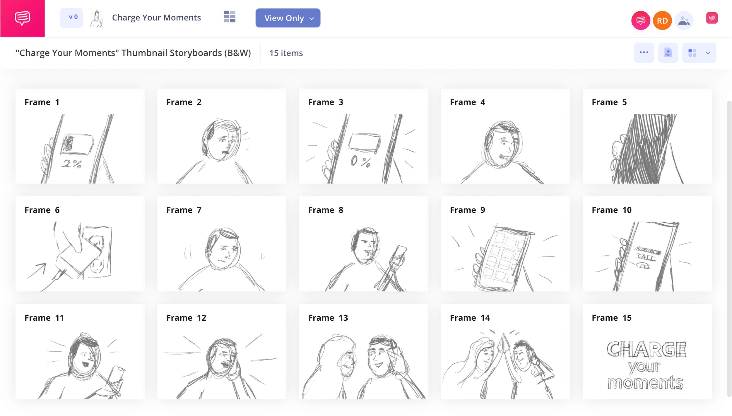 Thumbnail Storyboard Examples Phone Charger Ad Charge Your Moments StudioBinder