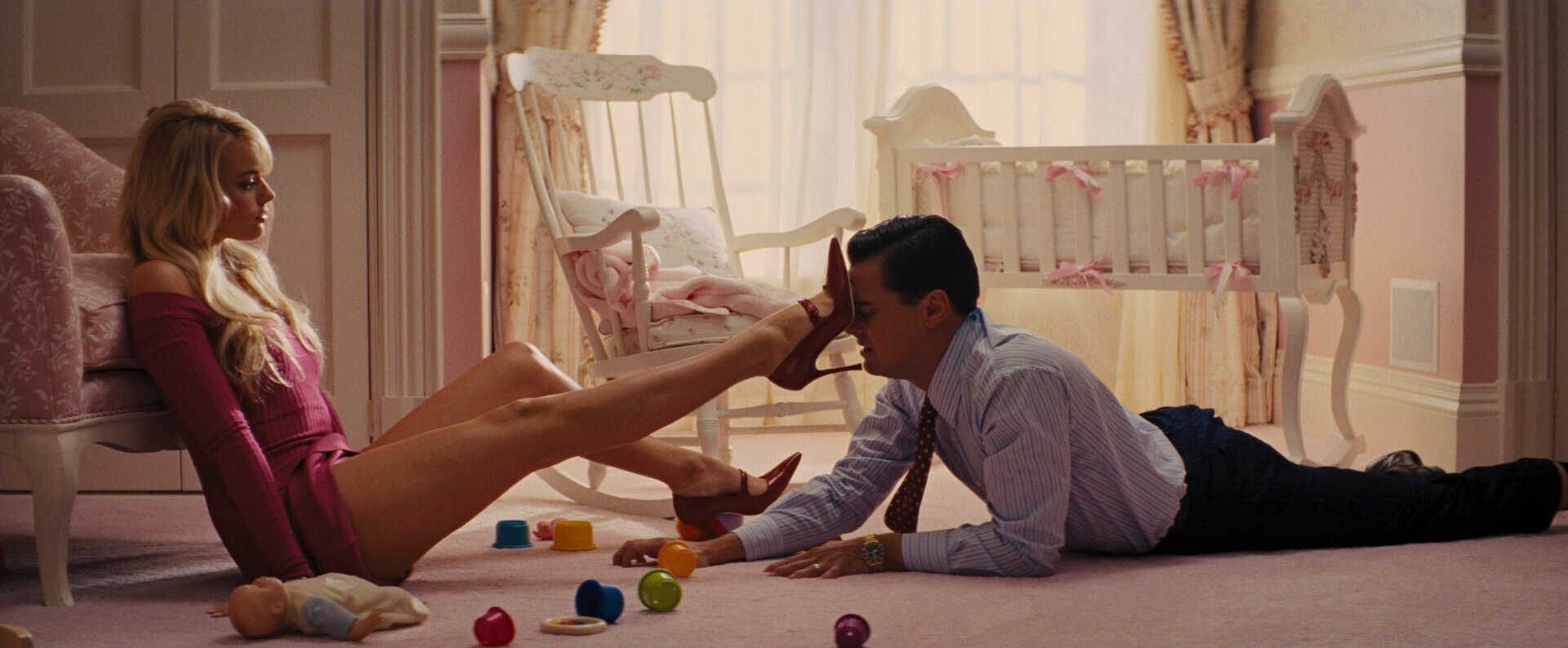 Two Shot Example Two Shot of Leonardo DiCaprio and Margot Robbie from The Wolf of Wall Street
