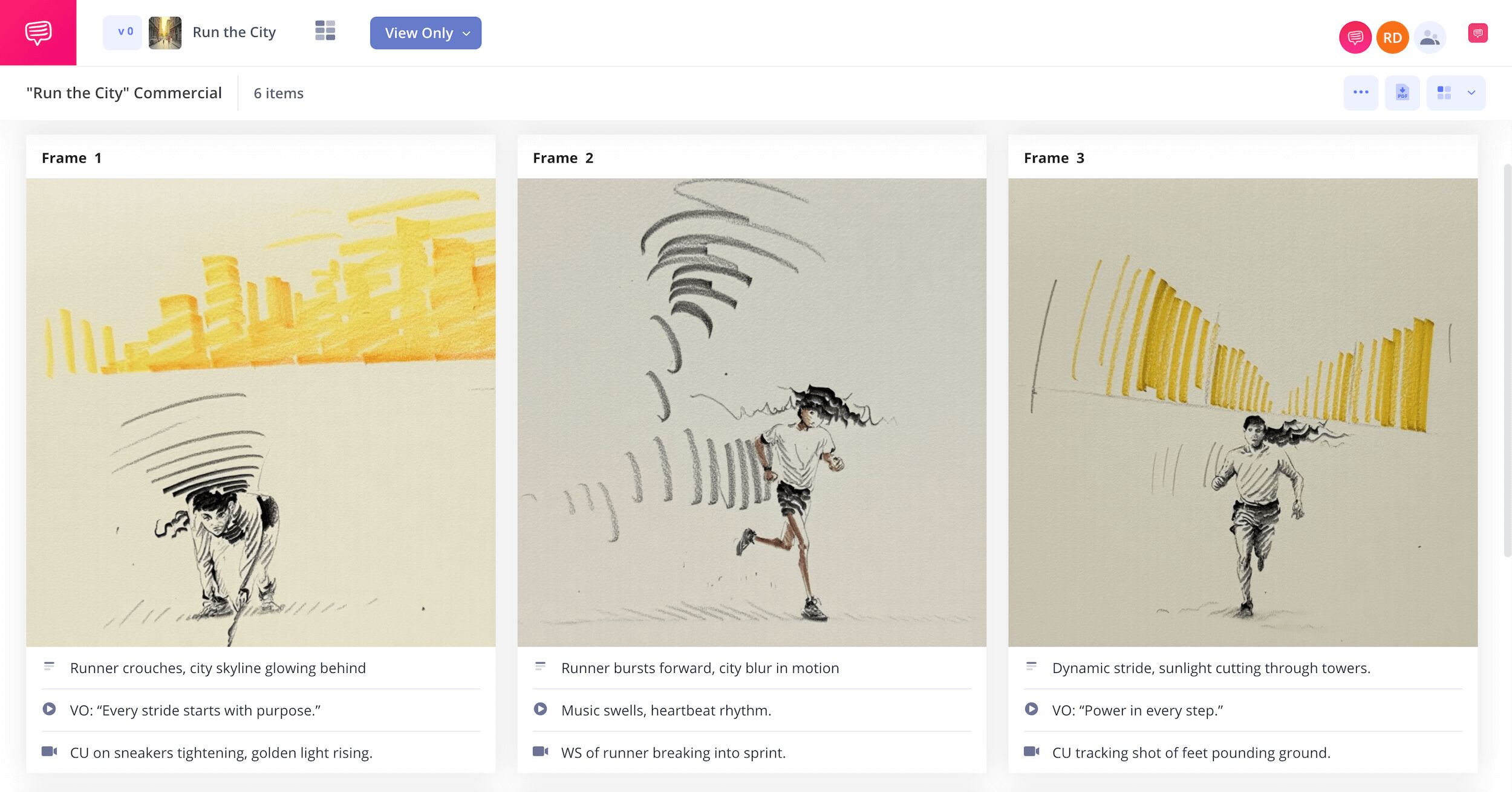 Vertical Storyboard Running Shoe Commercial Example StudioBinder