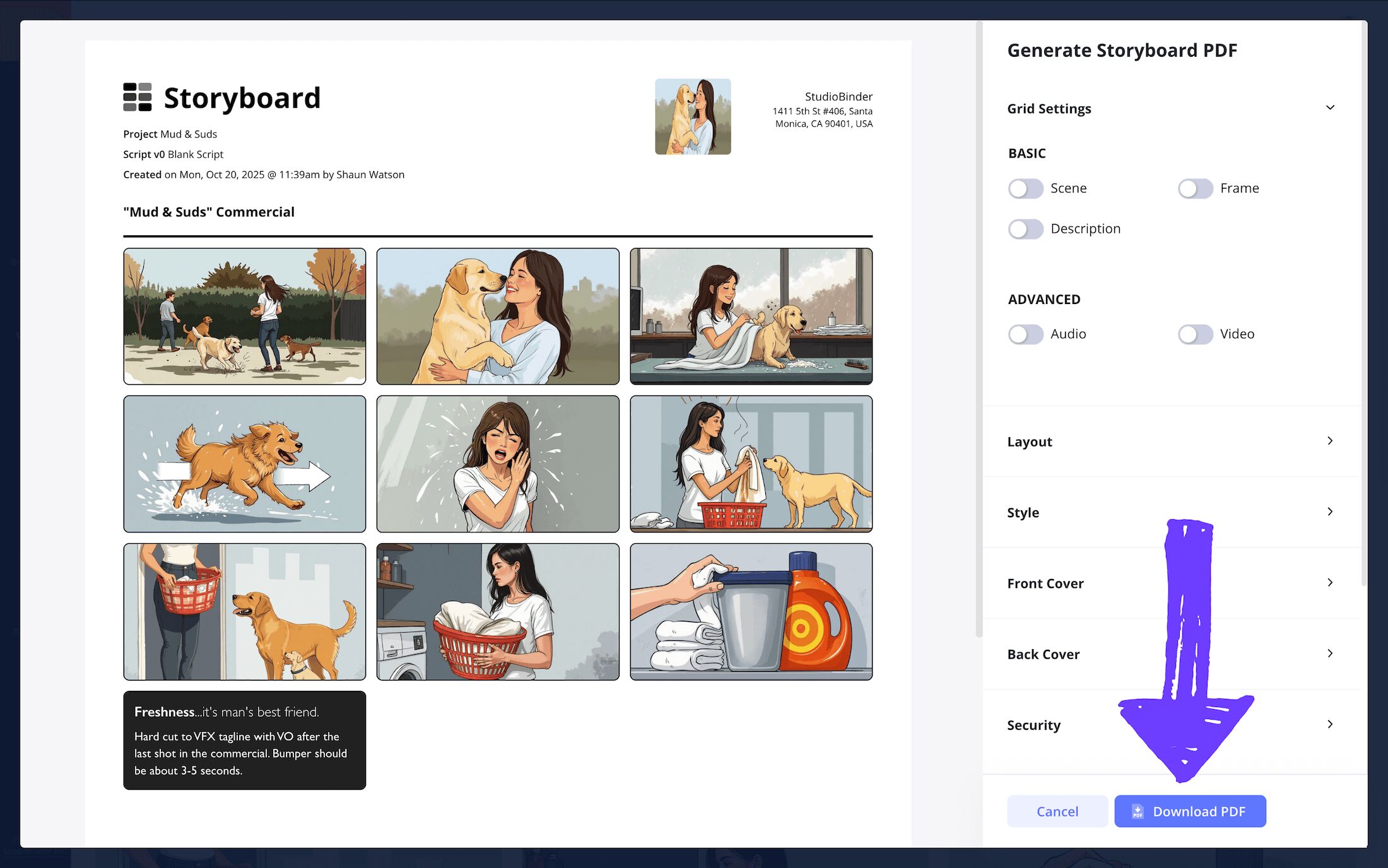 Download PDF of Television Commercial Storyboard Template StudioBinder Download PDF of Television Commercial Storyboard Template StudioBinder