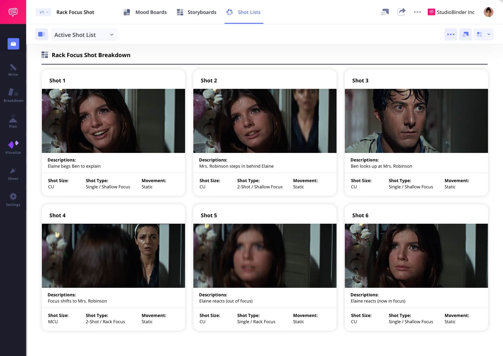 Example of Rack Focus Shot in Film Rack Focus Shot Meaning in a Camera Shot List Rack Focus camera shots scene example from The Graduate