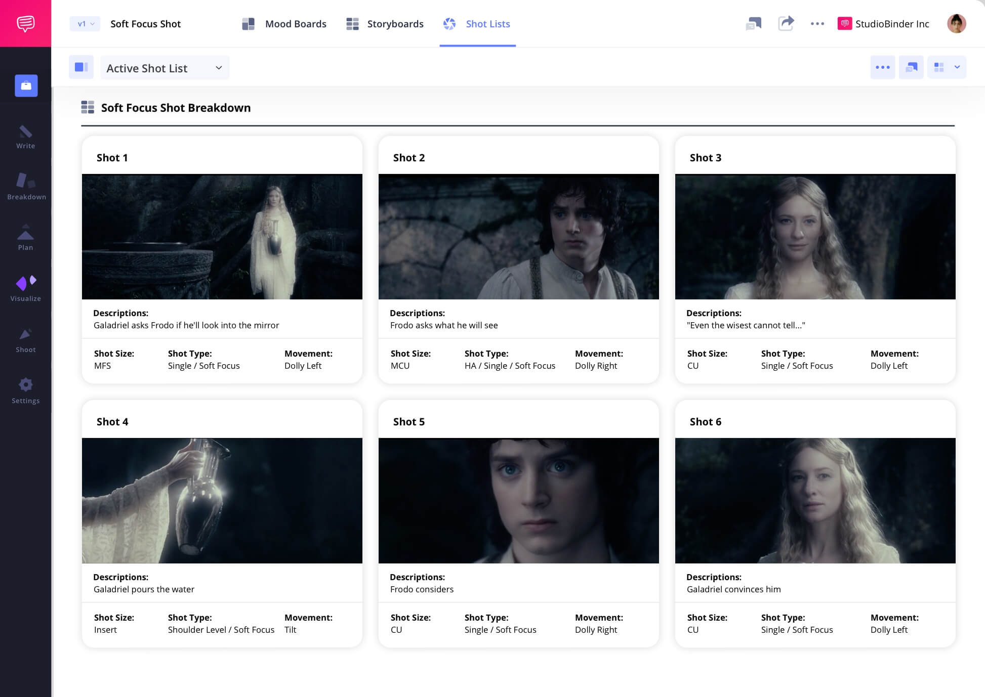 Example of Soft Focus Shot in Film Soft Focus Shot Meaning in a Camera Shot List Soft Focus camera shots scene example from Lord of the Rings Fellowship of the Ring